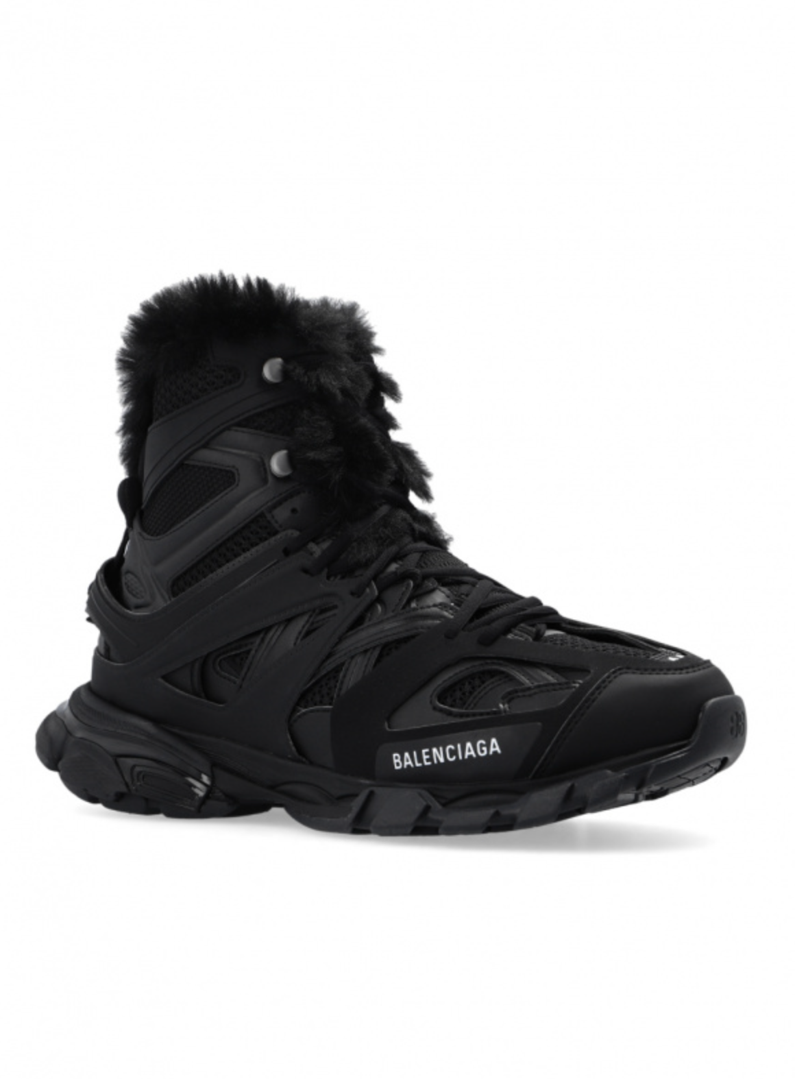Balenciaga Track Hike Faux Fur-Lined Sneakers 'Black' – Bluefly