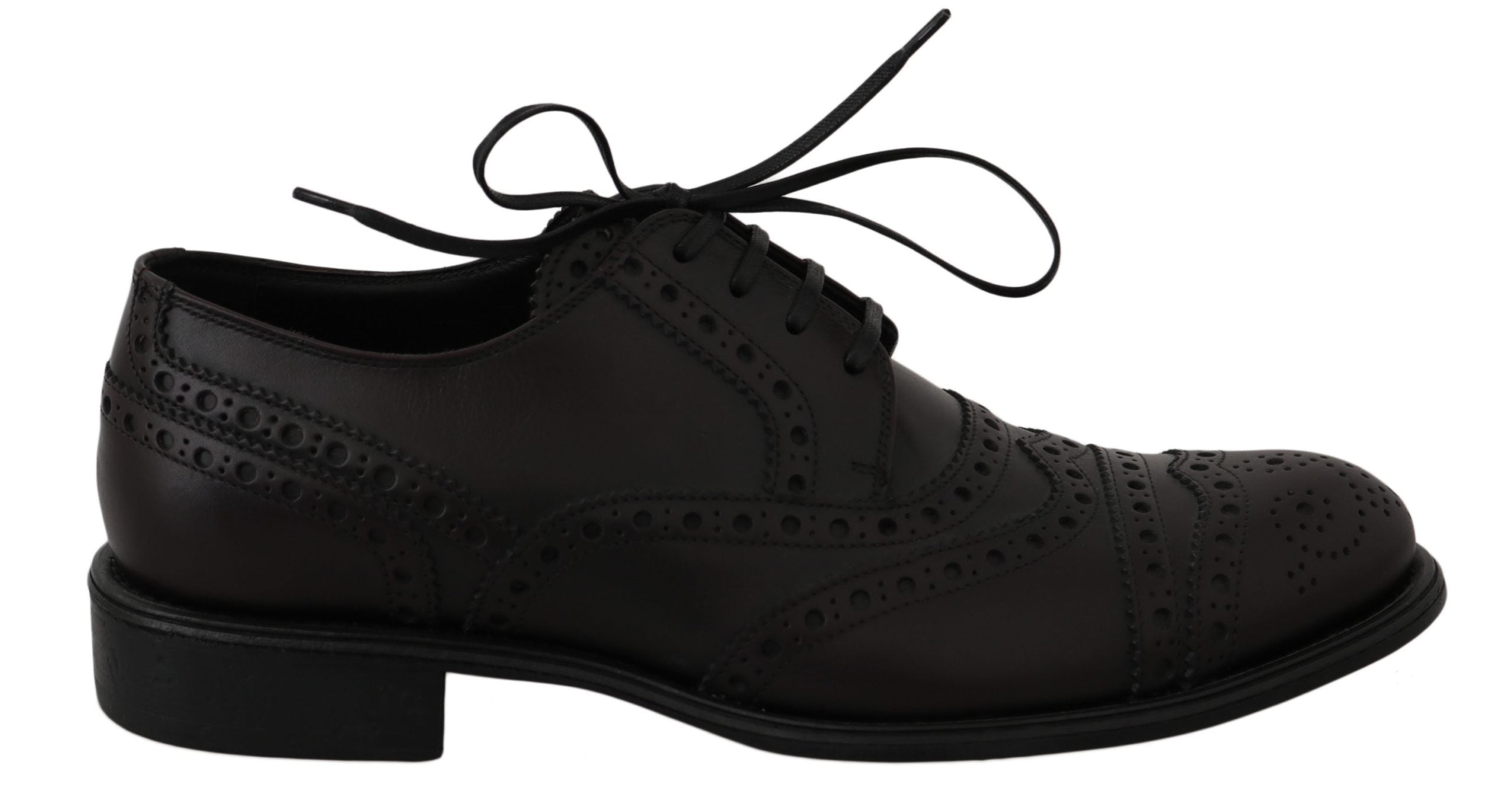 Dolce & Gabbana Black Leather Oxford Wingtip Formal Men Men\'s Shoes Dolce & Gabbana Black Leather Oxford Wingtip Formal Derby  main image 2