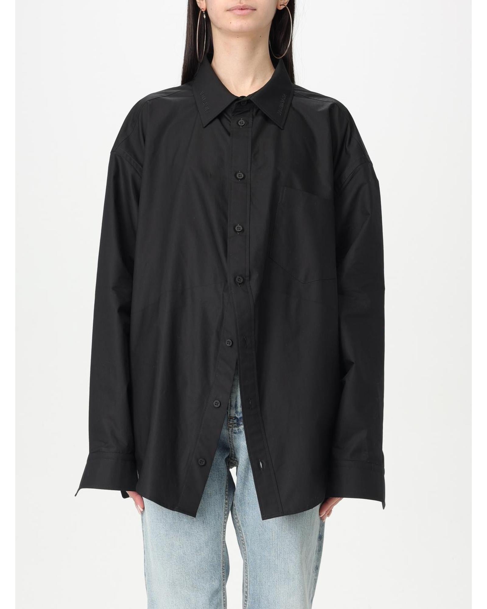 シャツ Balenciaga Embroidered Poplin Oversize Shirt BALENCIAGA Oversized embroidered cotton-poplin shirt | NET-A