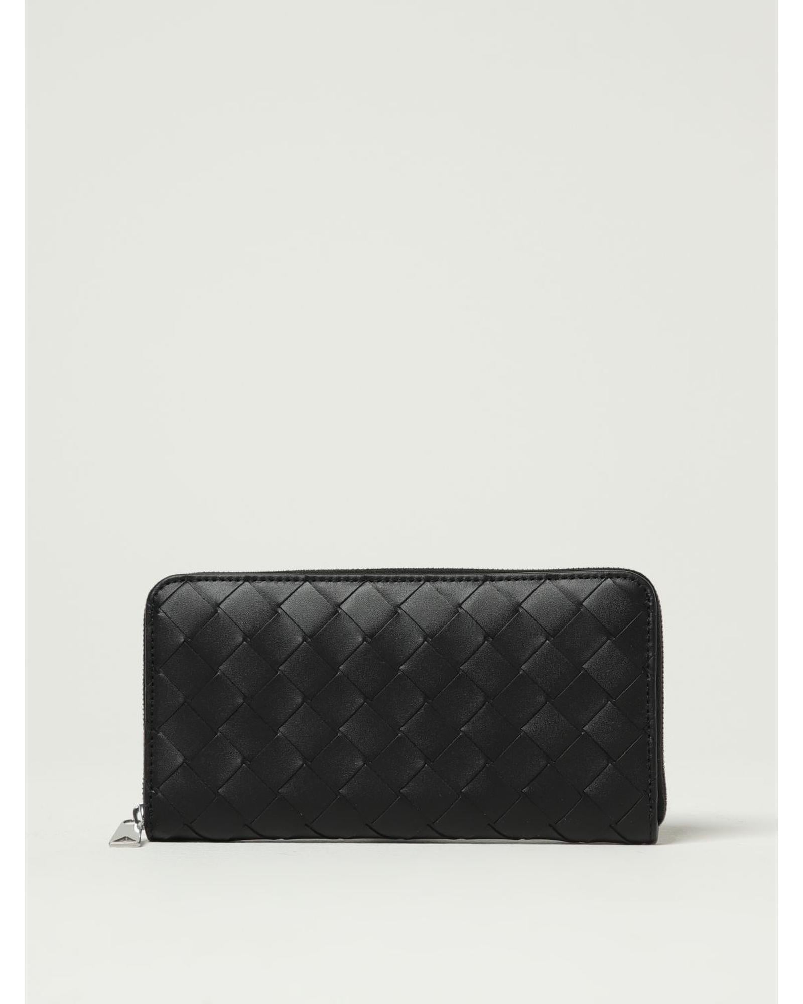 BOTTEGA VENETA★ Black Leather Woven Zip Around Wallet BOTTEGA VENETA black woven leather zip-around wallet | eBay