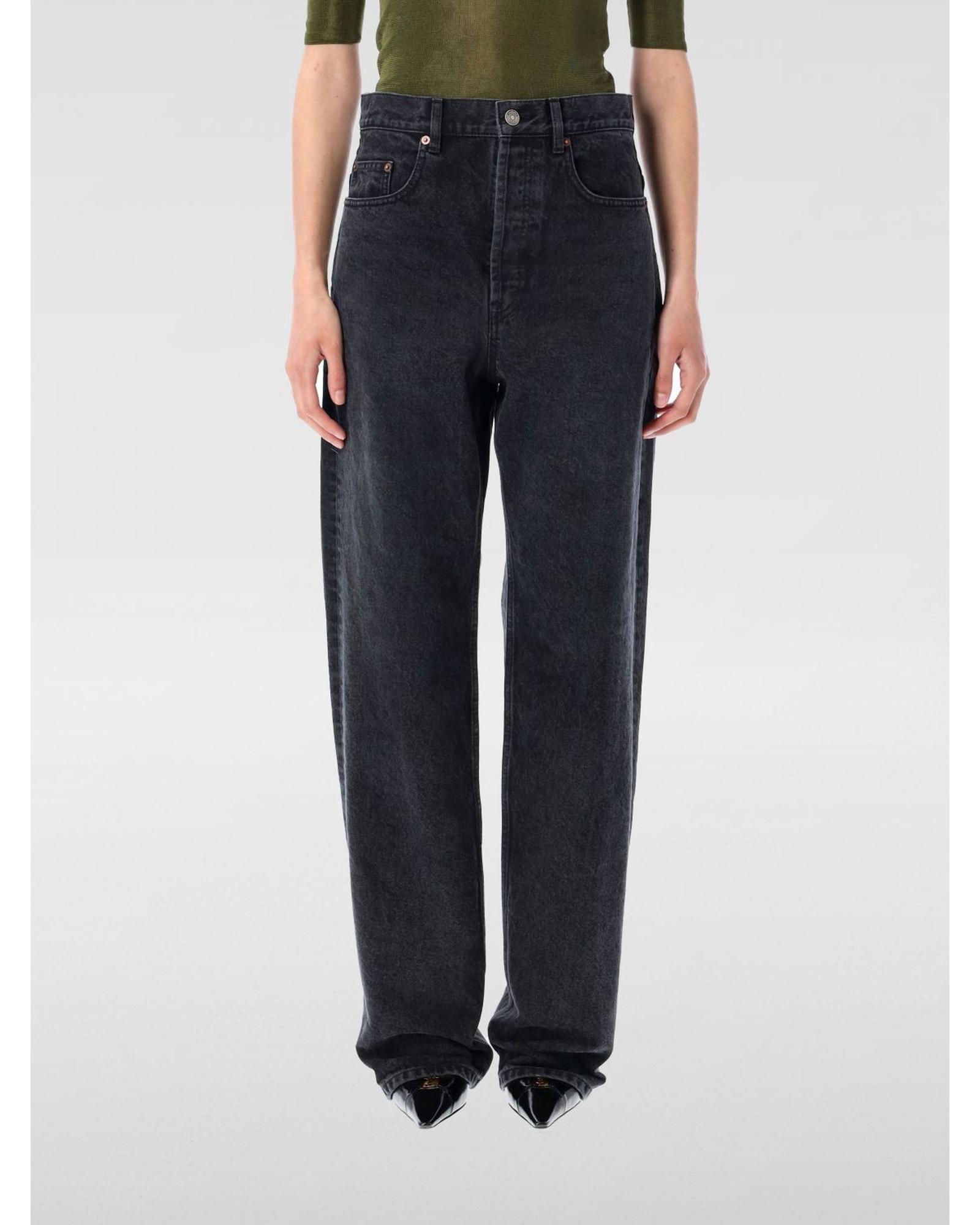 デニム・ジーパン SAINT LAURENT Woman Jeans Black 824083Y06CA 1319 Saint Laurent Straight Leg Jeans Women Black – Bluefly