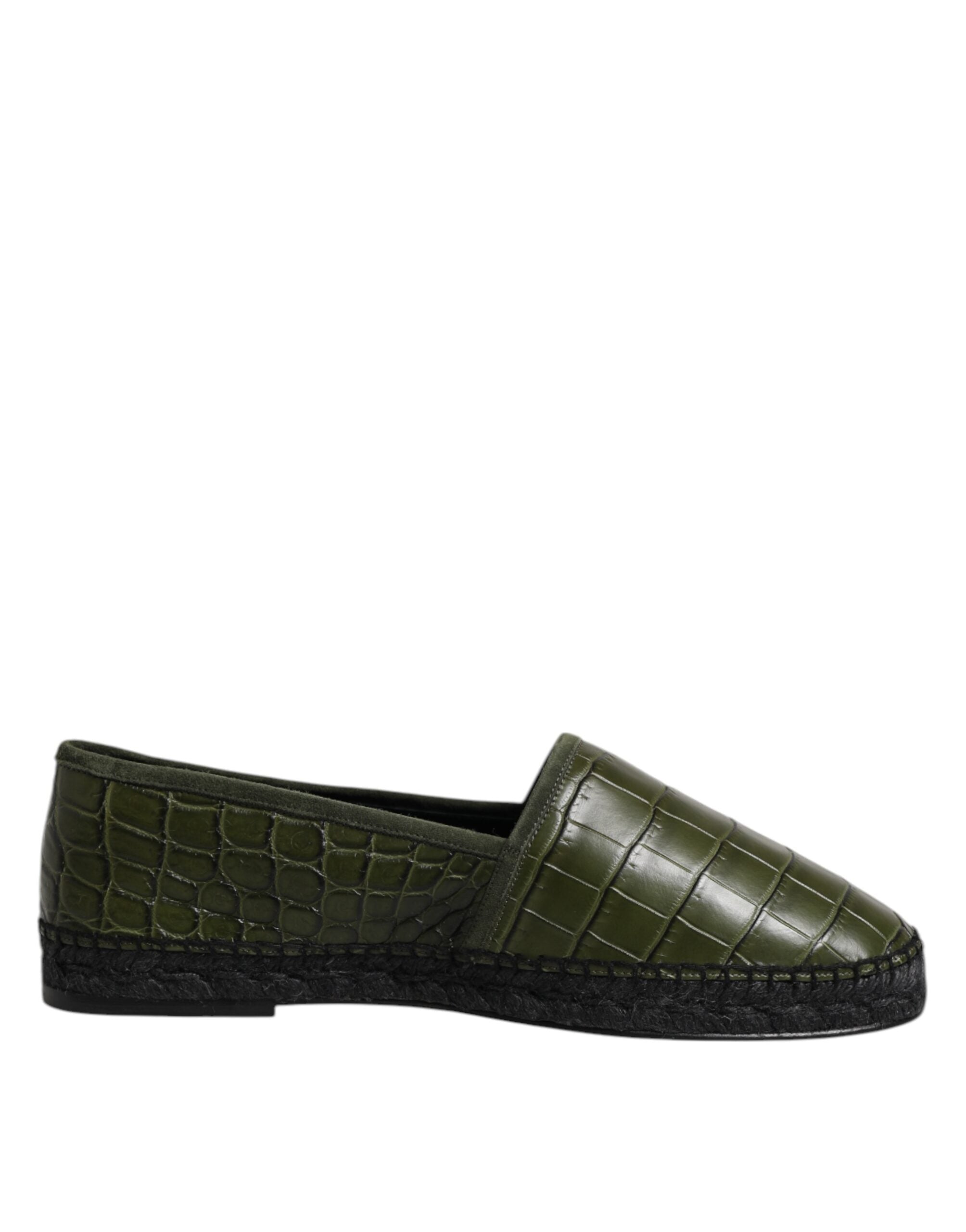 Dolce & Gabbana Green Exotic Leather Espadrilles Slip On  display picture 2