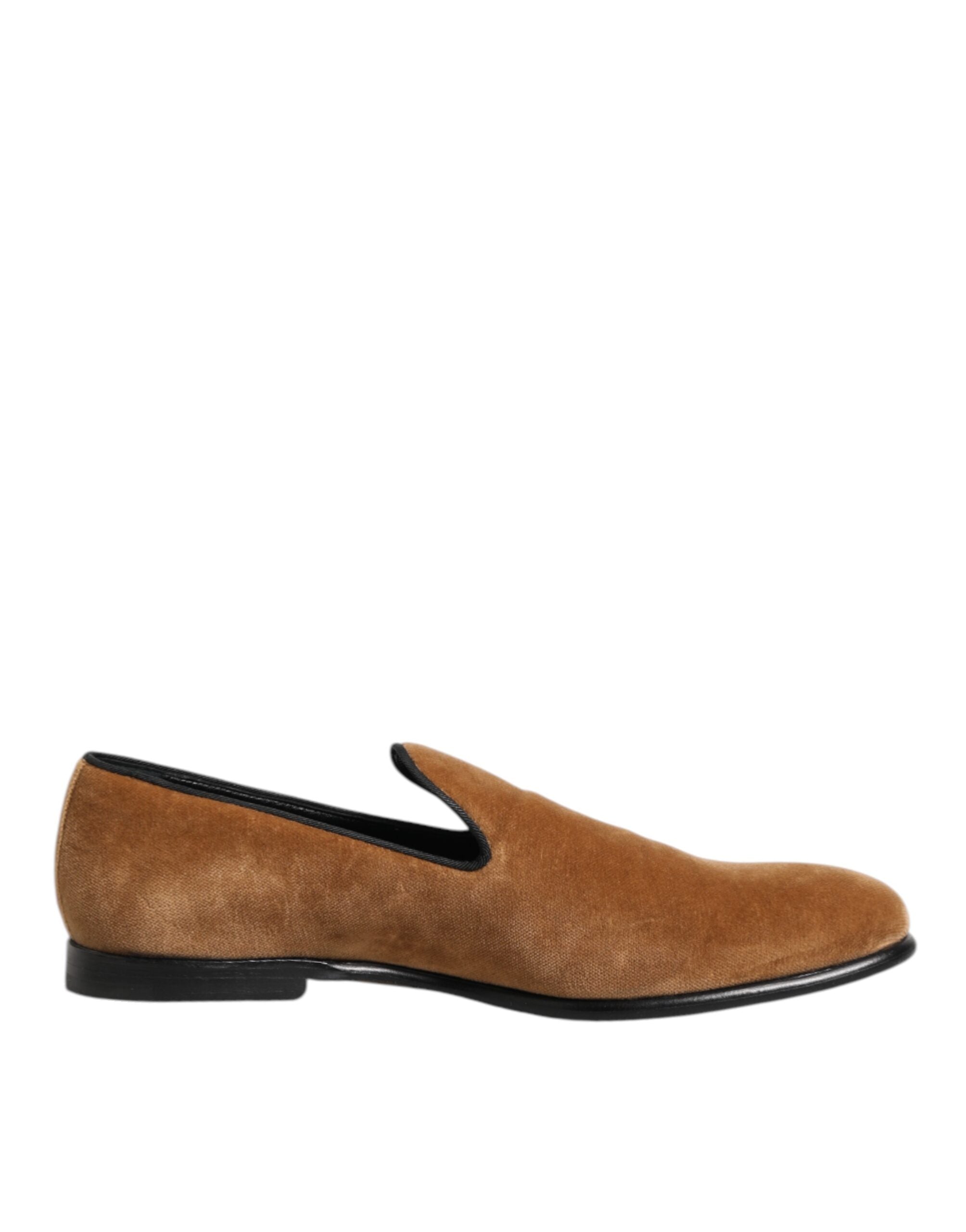 Dolce & Gabbana Brown Suede Slip On Men Loafers Formal Men