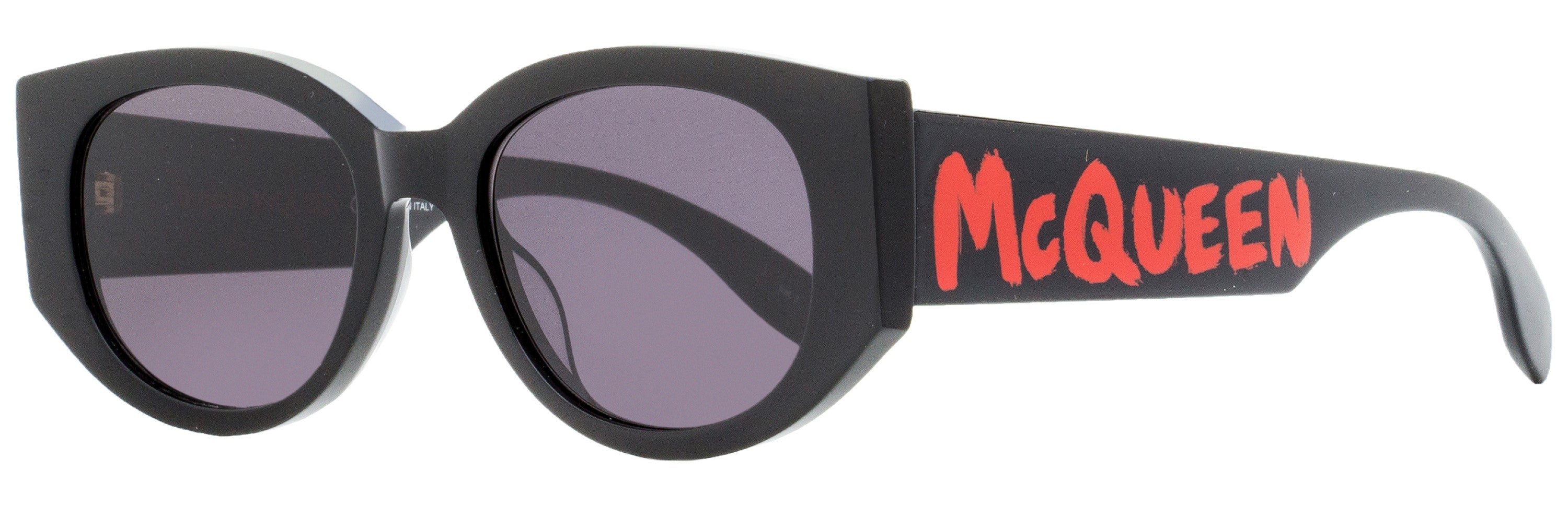 Alexander McQueen Graffiti Logo Sunglasses AM0330S 002 Black/Red