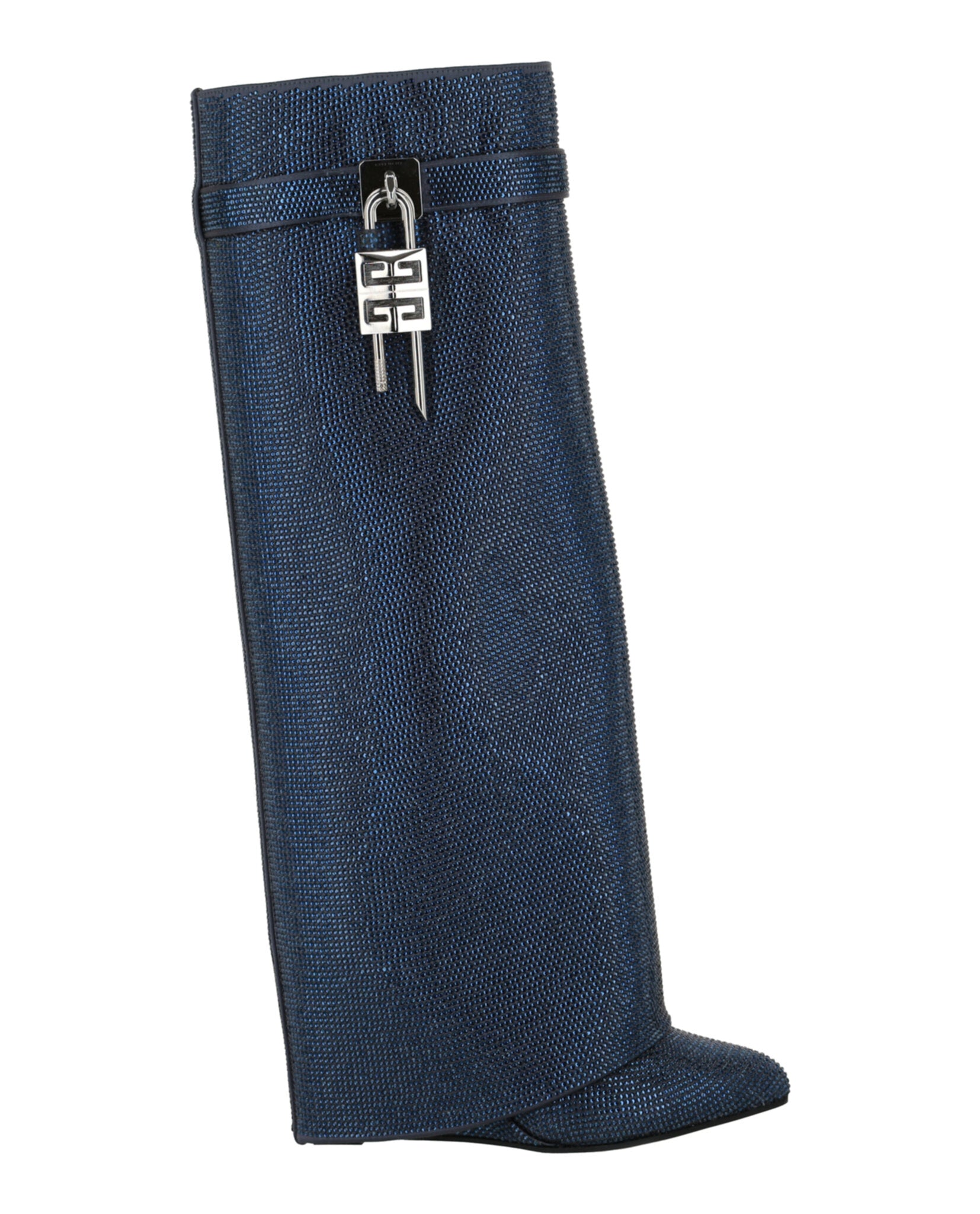 Givenchy Womens Shark Lock Wide Fit Pant Boots In Satin With
