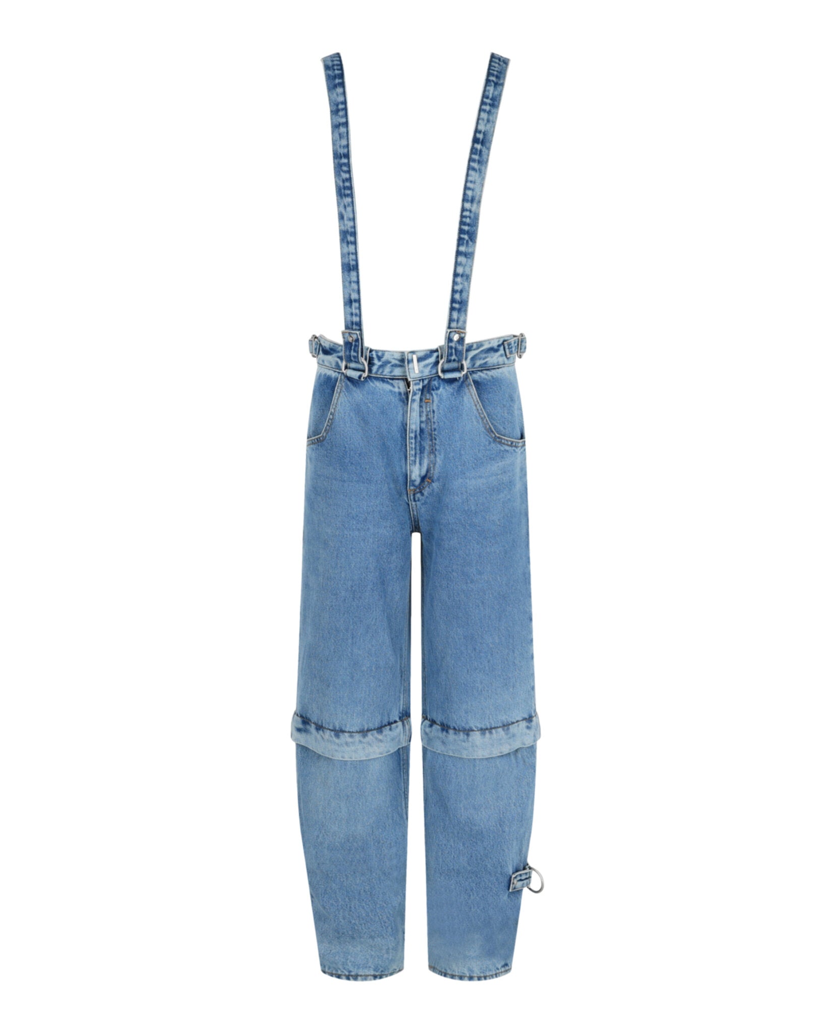 Givenchy Mens Two In One Detachable Pants In Denim With Suspenders