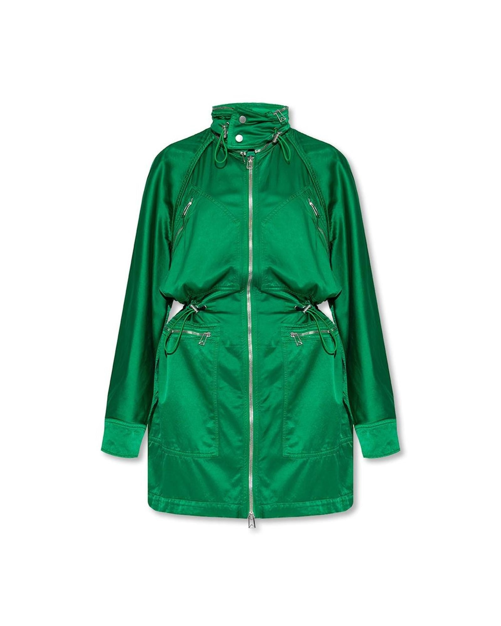 ジャケット BOTTEGA VENETA Women Jackets 816645V1LE0 9523 Green Bottega Veneta ZipUp Jacket Drawstring Waist Women Green
