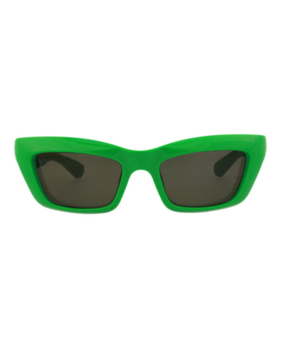 Bottega Veneta Unisex Square/Rectangle Green Green Green Fashion Designer Eyewear