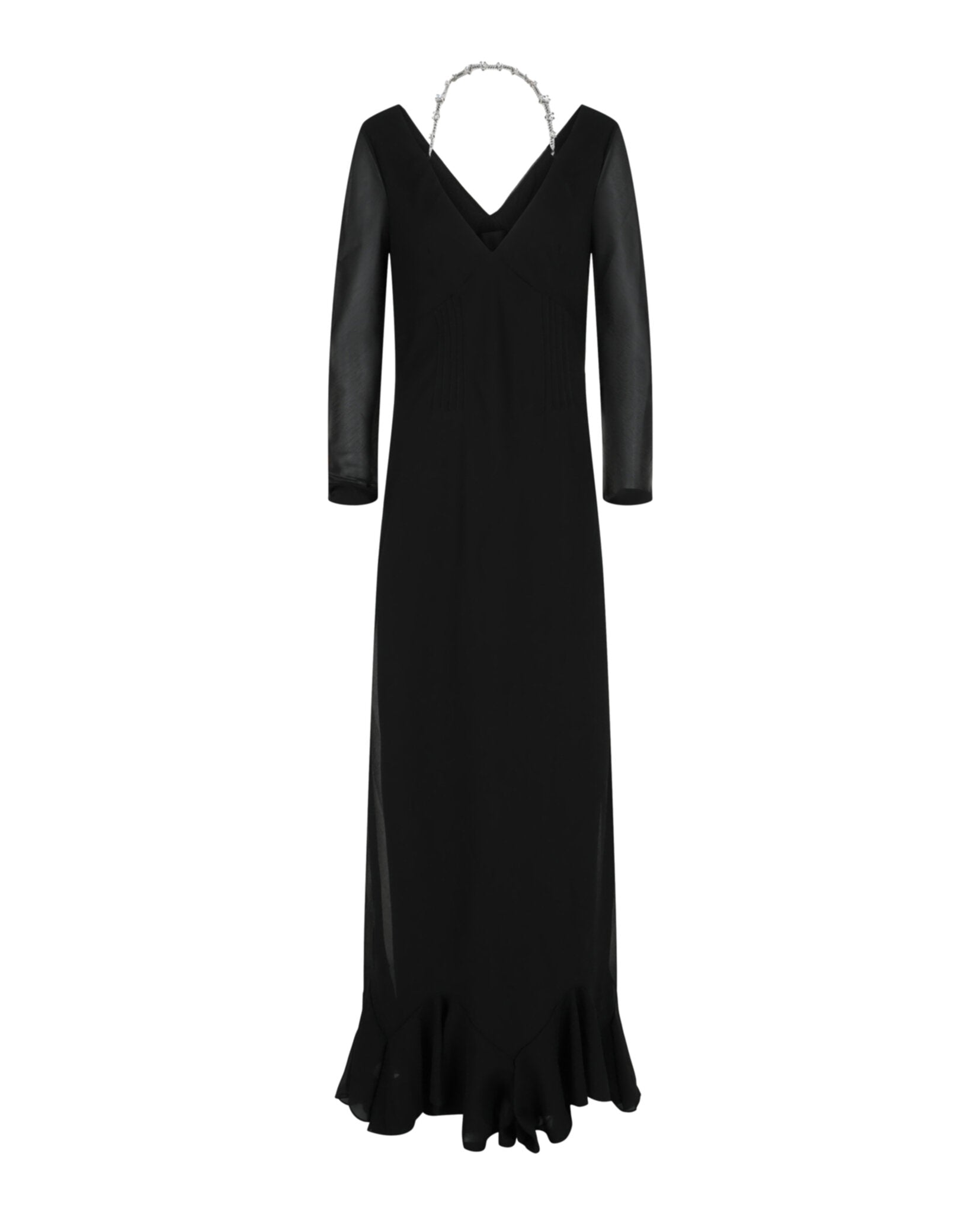 Givenchy - Women - Long Off-Shoulder Dress with 4g Claw Chain - Black