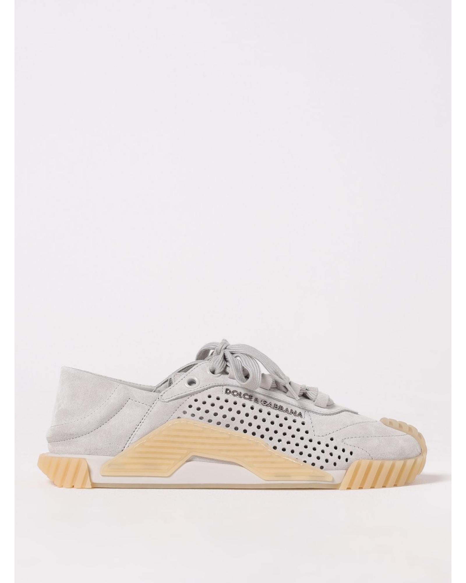スニーカー DOLCE & GABBANA Men Sneakers Aluminium CS2286AS707 87565 Dolce & Gabbana Perforated Suede Sneakers Casual Style Men
