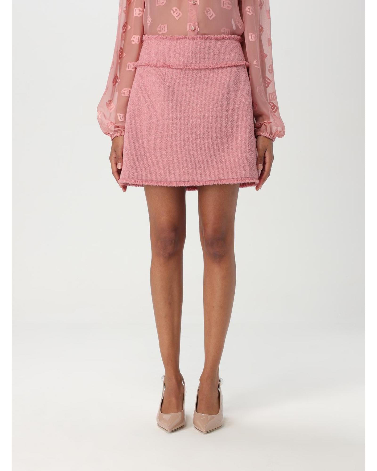 ミニスカート Dolce & Gabbana Fuchsia Tweed Mini Skirt DOLCE&GABBANA Frayed wool-blend tweed mini skirt | NET-A-PORTER