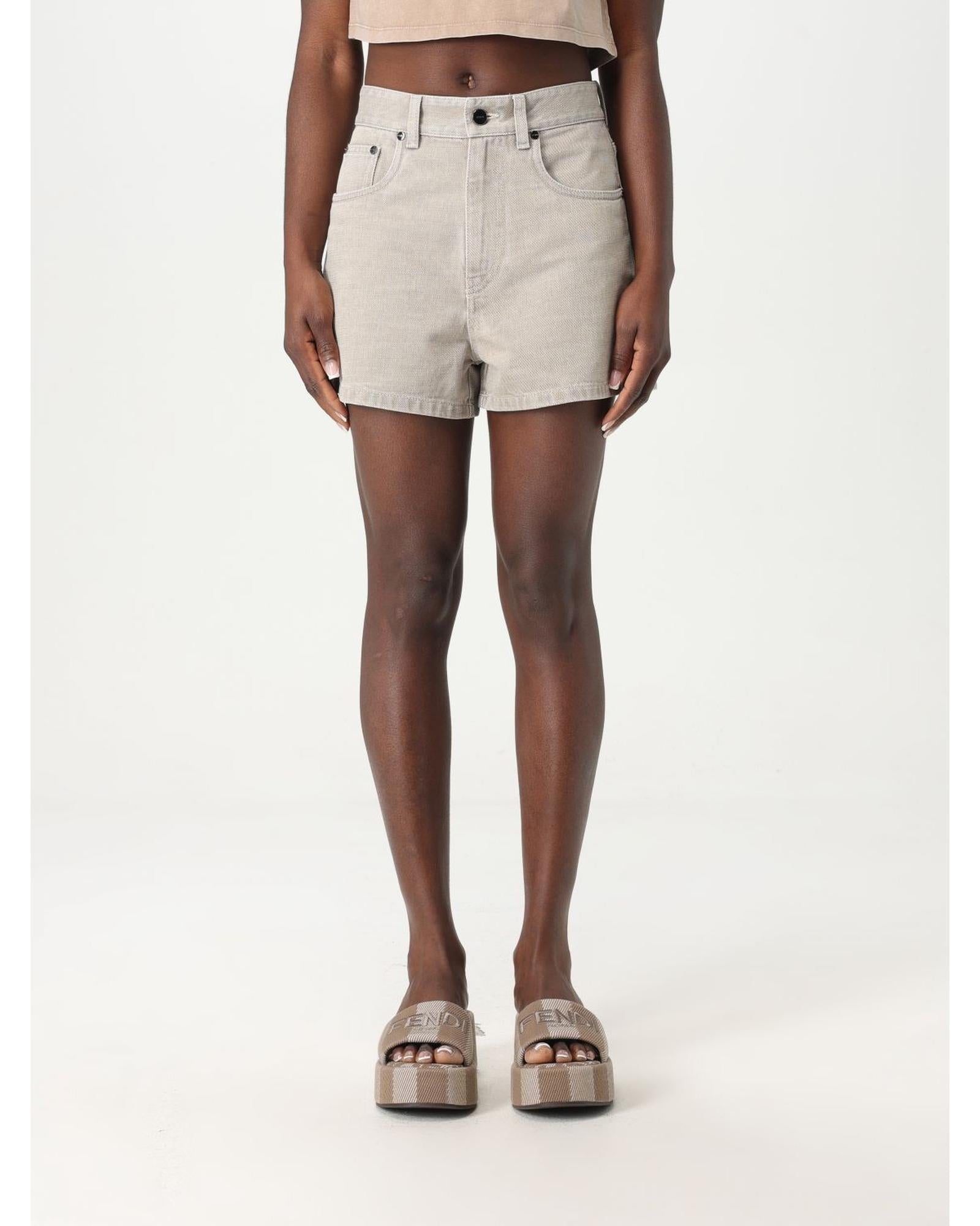 パンツ Fendi High-Waisted Denim Shorts Fendi HighWaisted Denim Shorts Women Beige – Bluefly