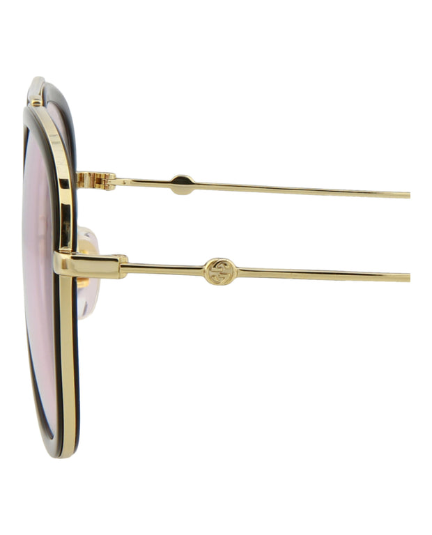 Gucci Womens Aviator Gold Gold Pink Fashion Designer Eyewear