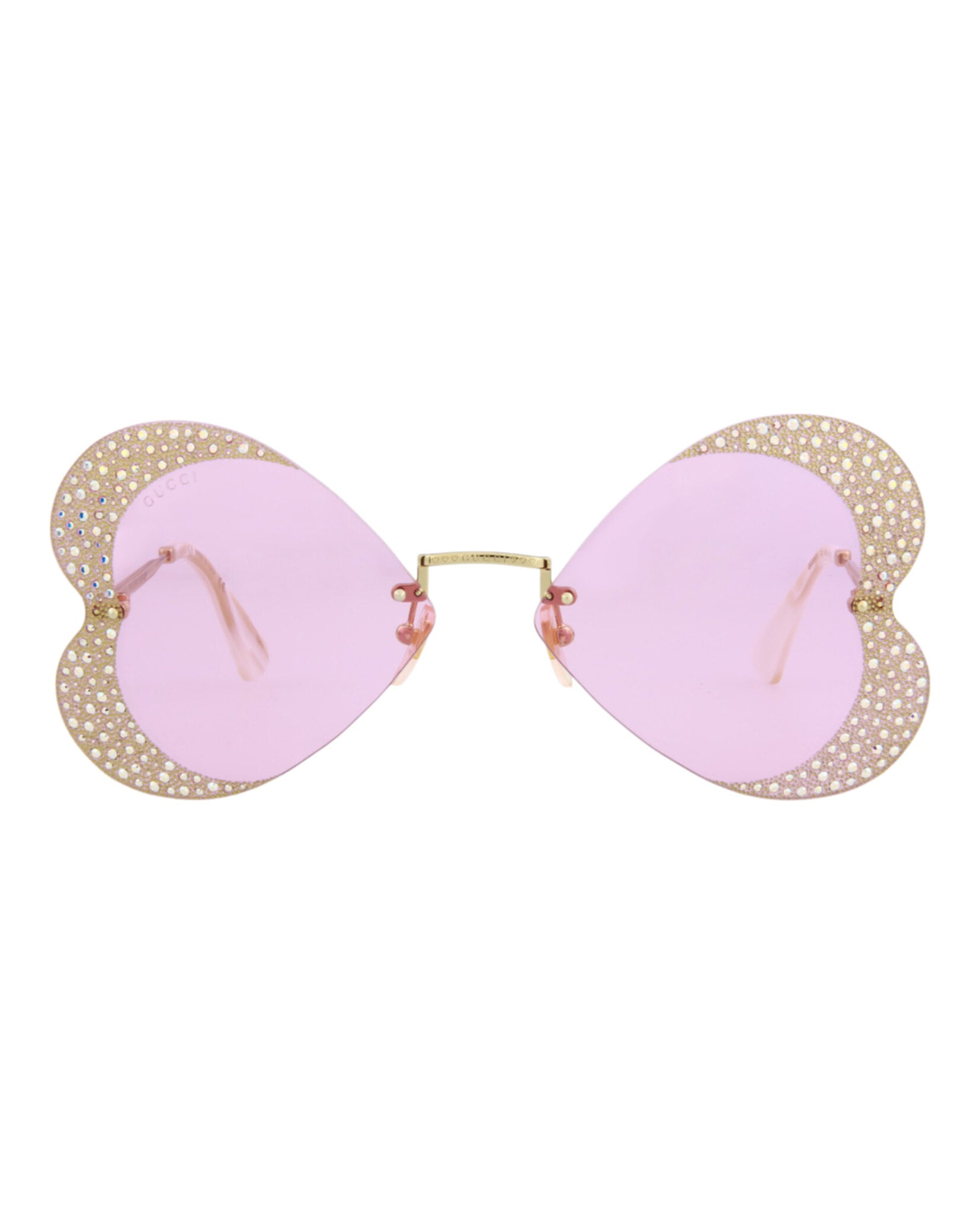 NEW Gucci Pink and Gold Butterfly Women\'s Sunglasses Gucci GG0252S 004 63mm Butterfly Sunglasses in Gold/Pink  main image 4