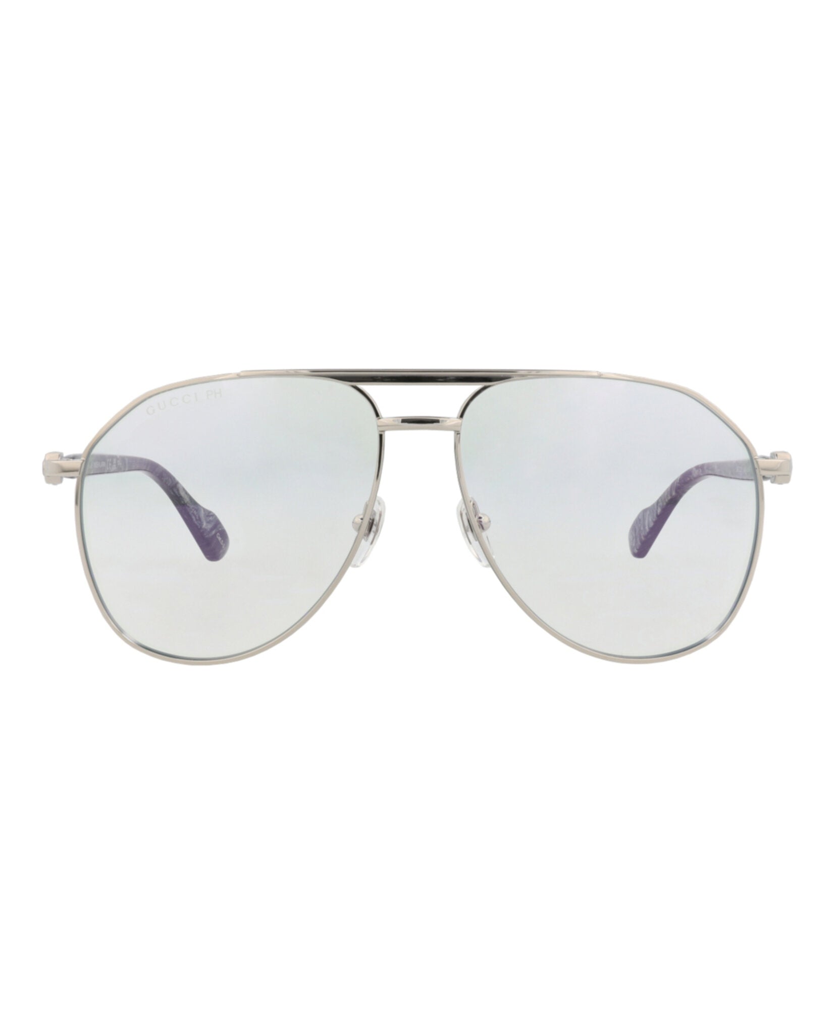 GUCCI ピアシルバー Gucci Mens Aviator Silver Silver Transparent Fashion Designer