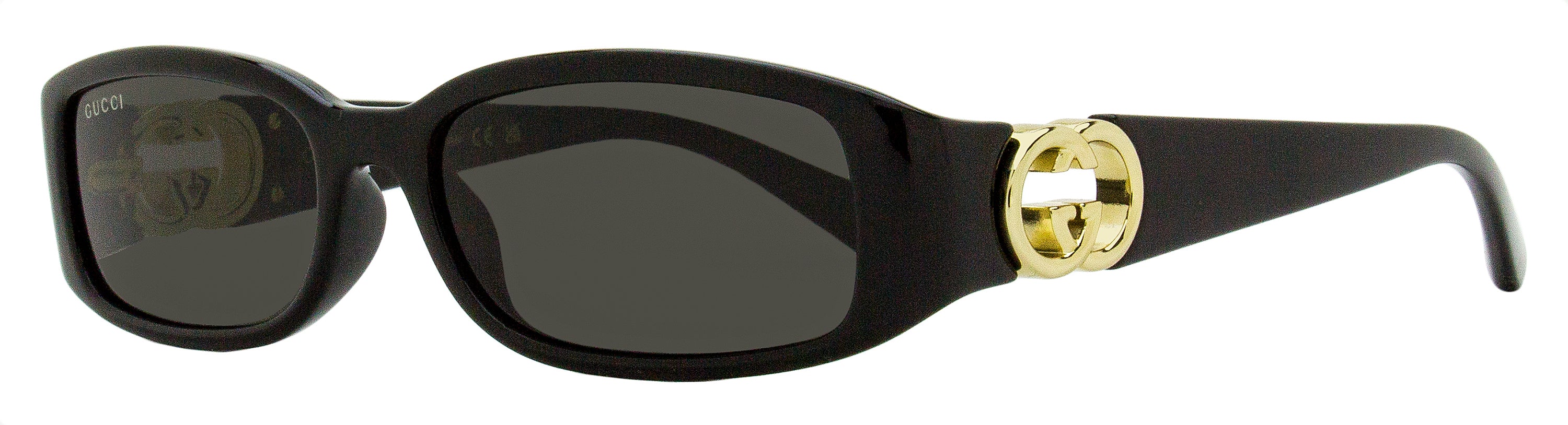 Gucci Narrow Rectangular Sunglasses GG1661S 001 Black 54mm – Bluefly