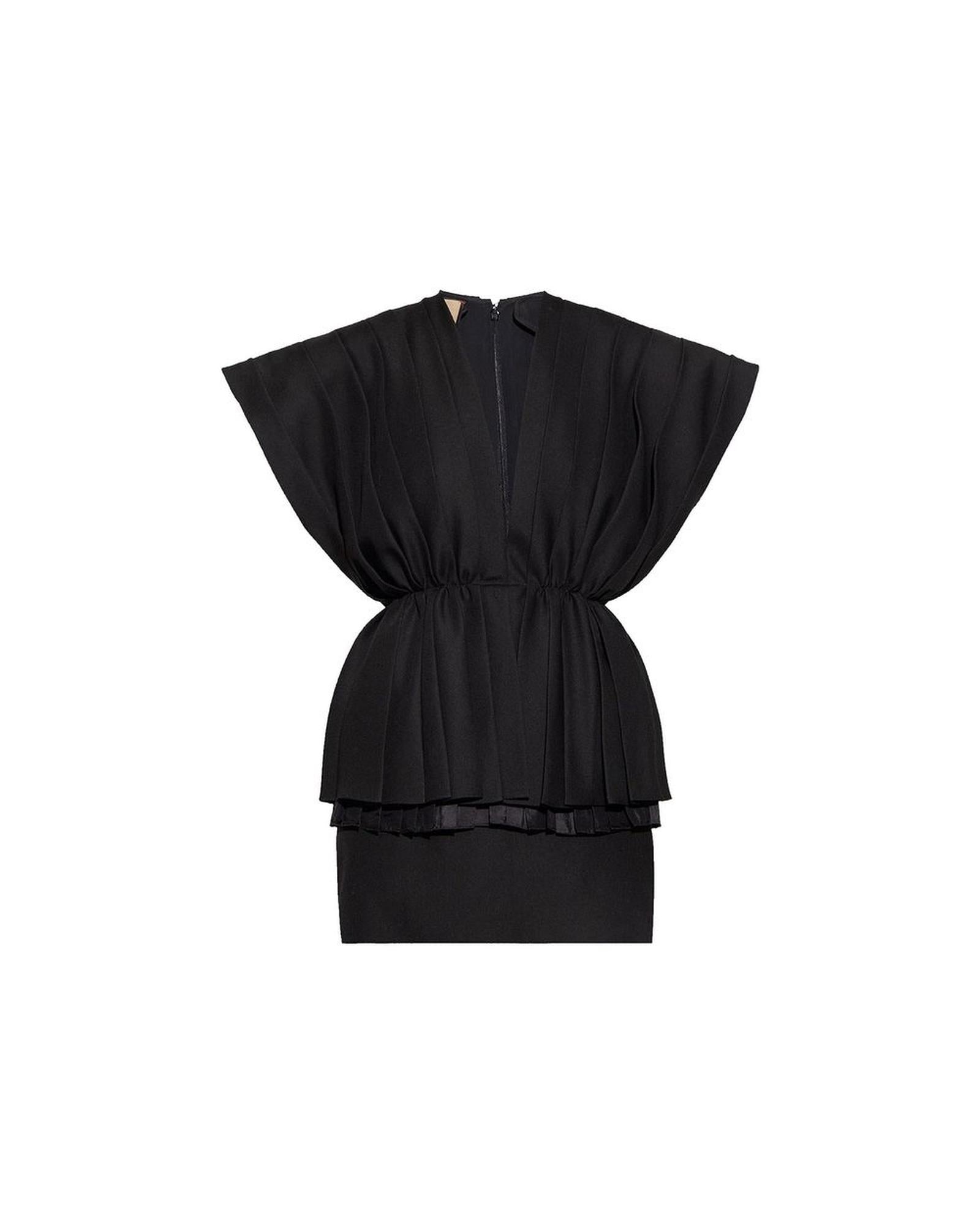 GUCCI★グッチ★素敵！PLEATED SLEEVES BLACK DRESS GUCCI DRESS PLEATED SLEEVES BLACK SILK AND JERSEY $2,300 sz
