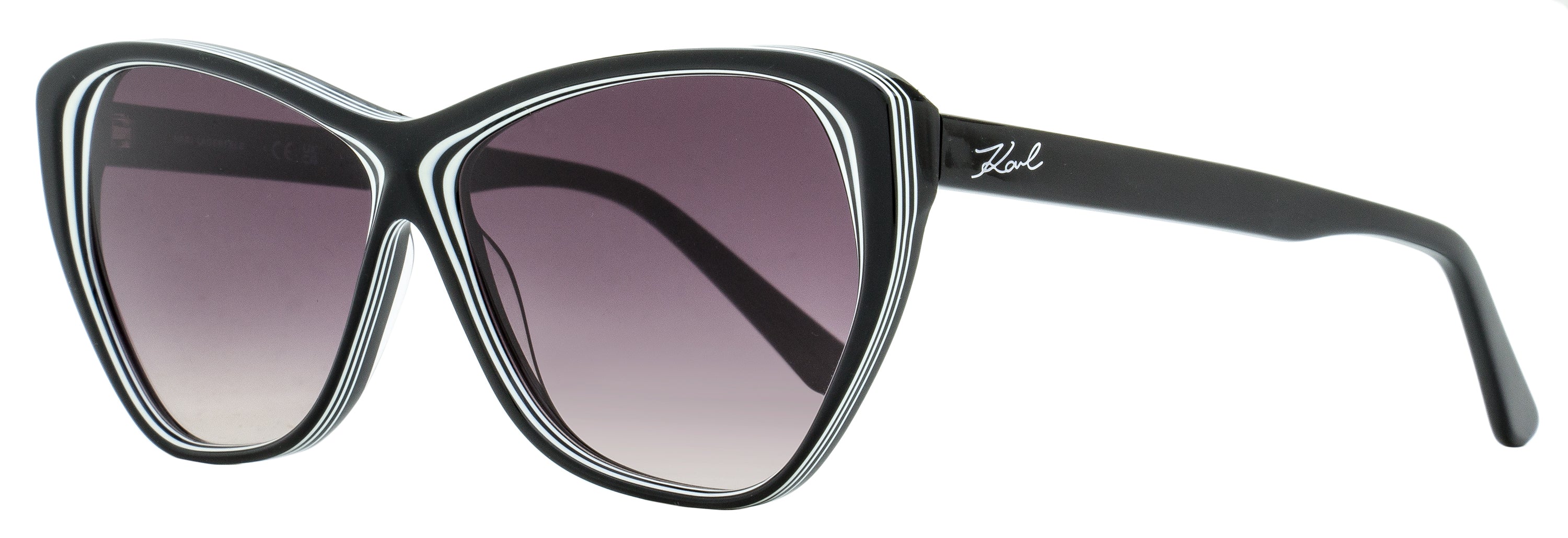 Karl Lagerfeld Cat Eye Sunglasses KL6103S 006 Black/White 58mm