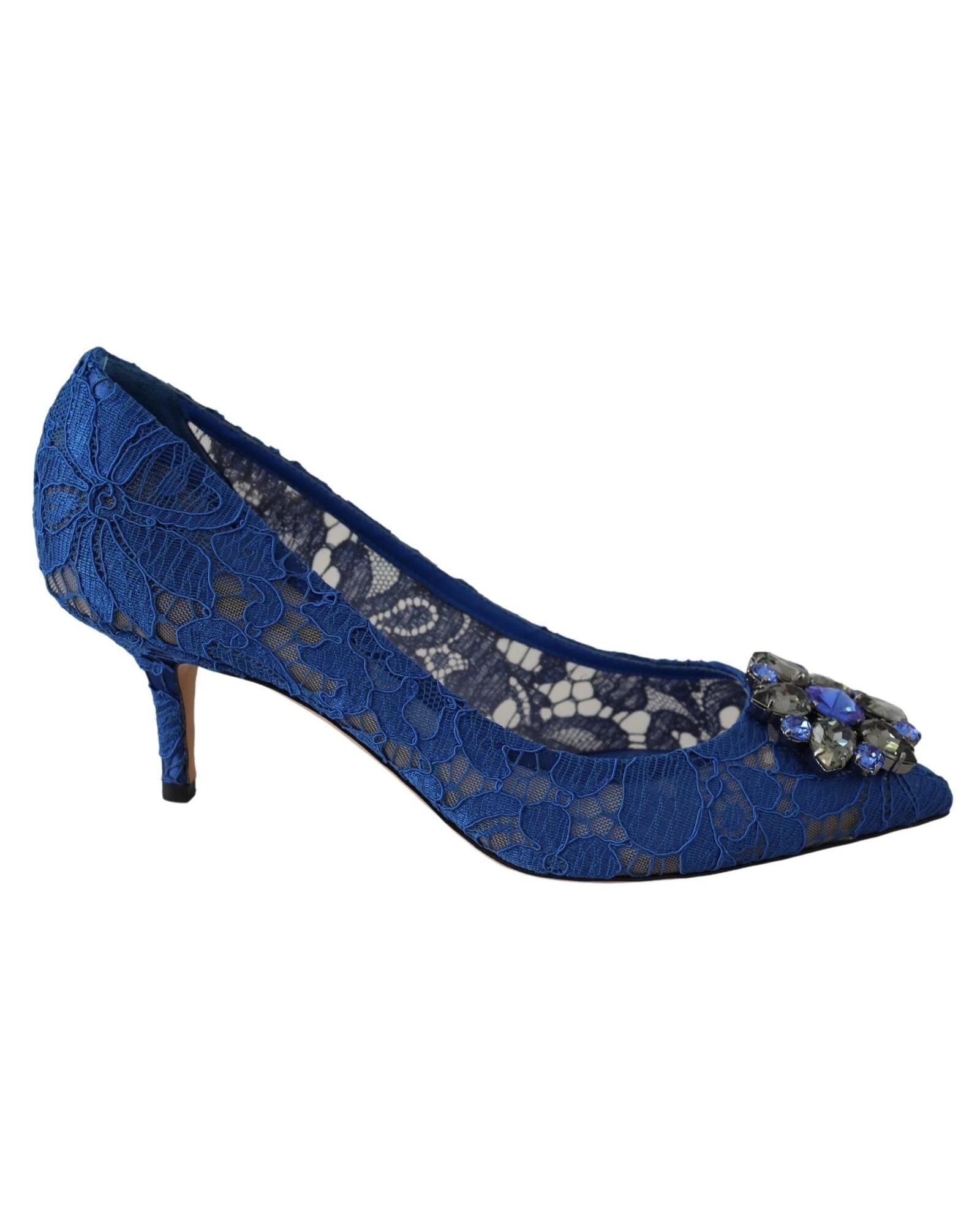 Dolce & Gabbana Lace Pumps Jewel Detail Women Blue – Bluefly