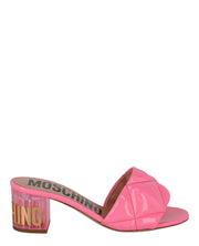 Moschino Womens Logo Quilted Mules