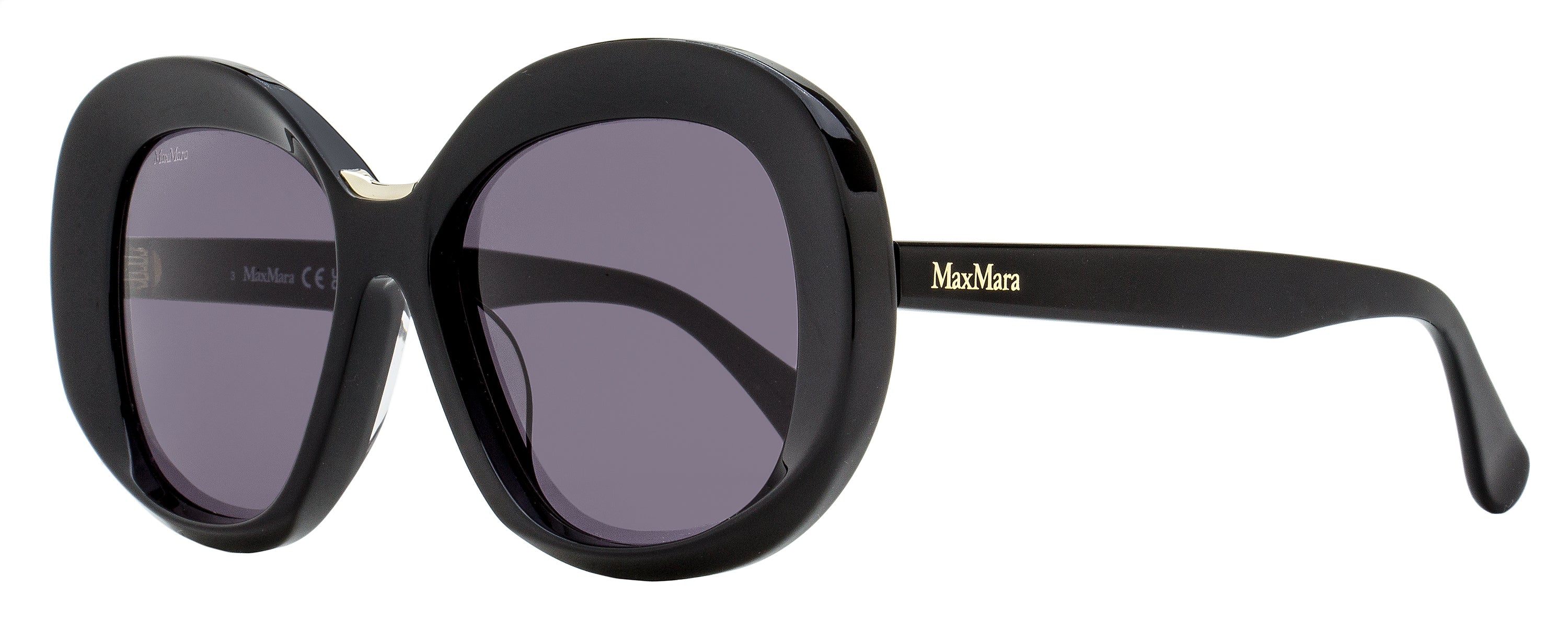 color goggles alternative Max Mara Women's Edna Alt Fit Sunglasses MM0087-F 01A Black 55mm