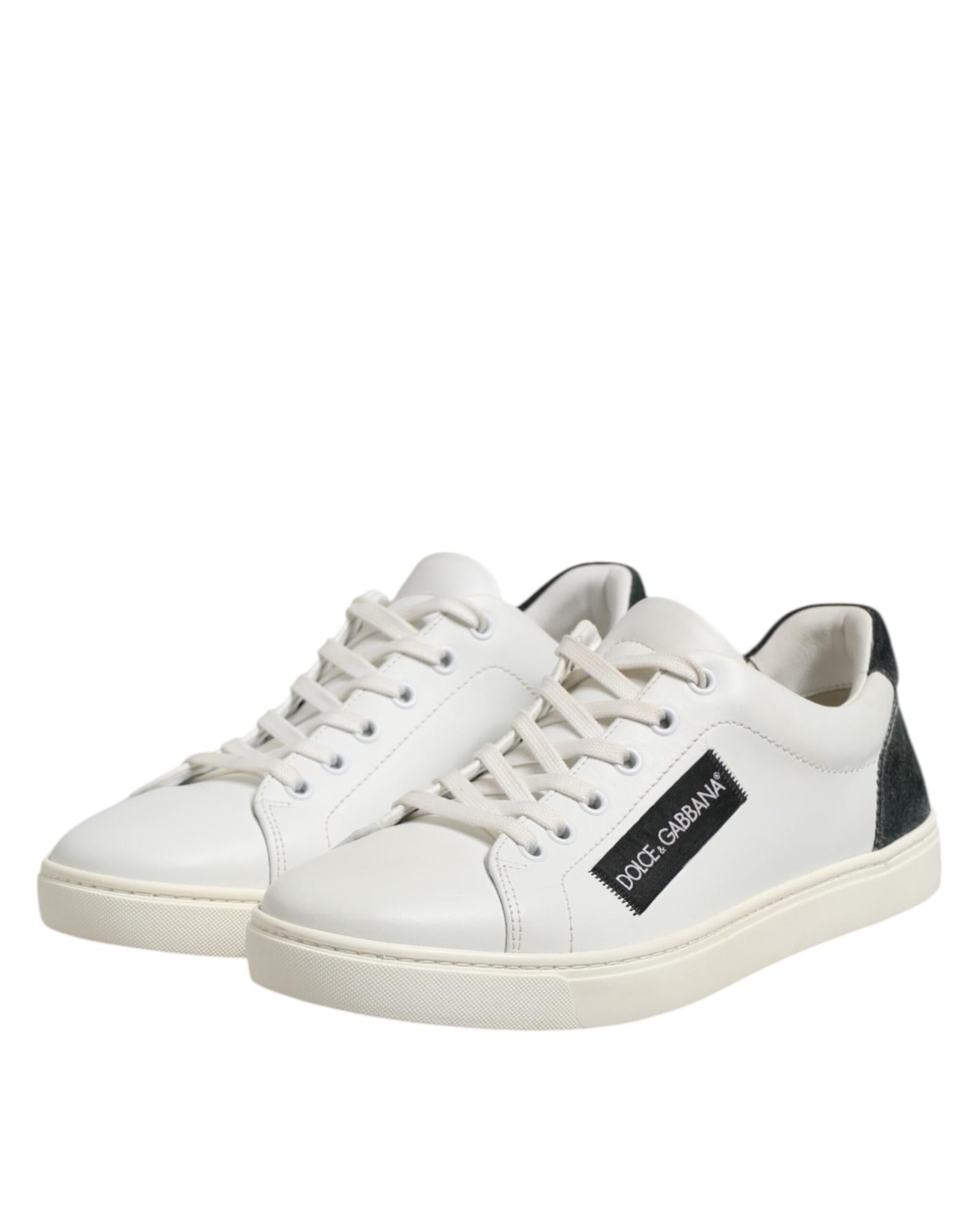 【送料&関税込】Dolce & Gabbana Leather Low-top Sneakers DOLCE & GABBANA Shoes Black Leather Low Top Men Sneakers