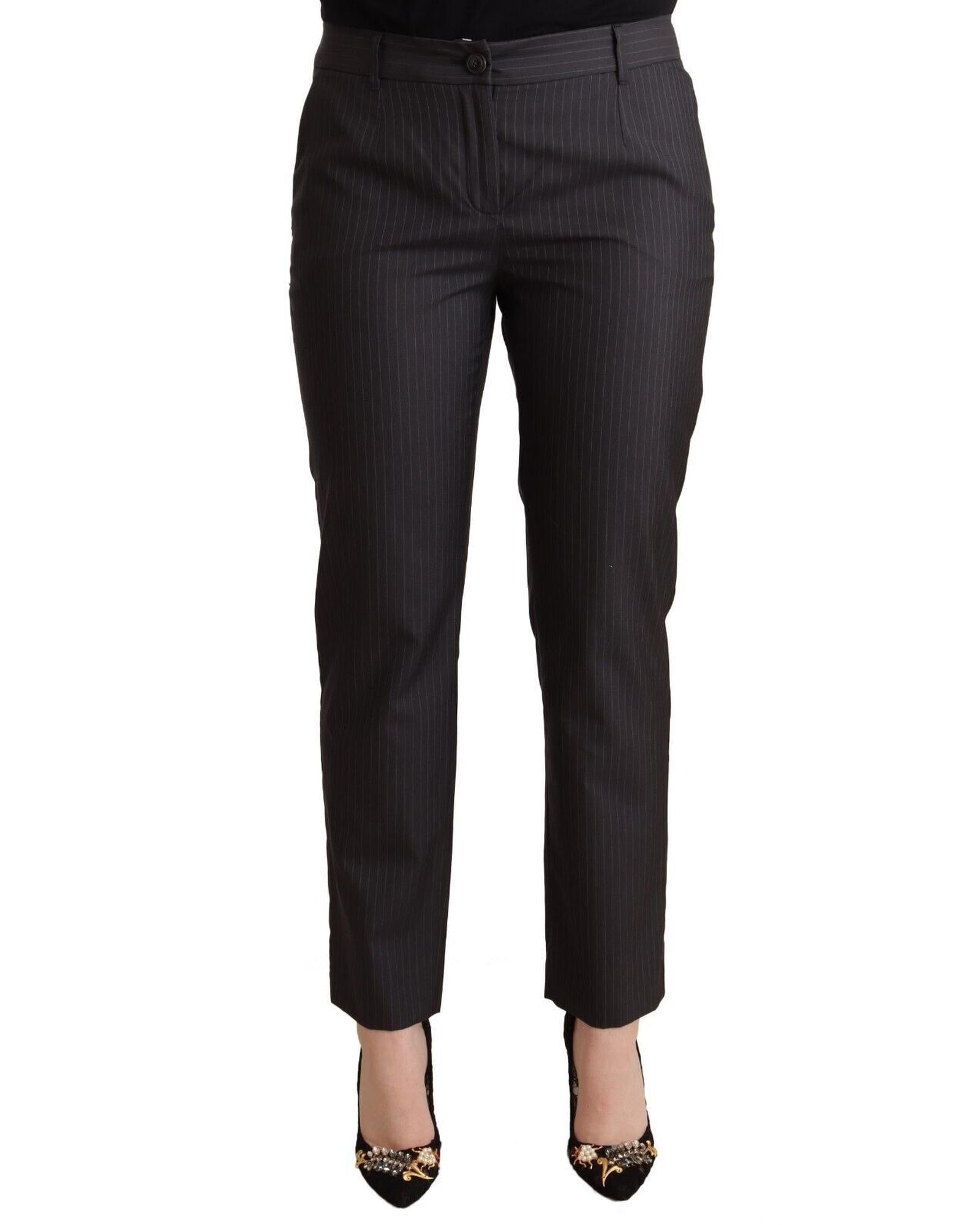 Dolce & Gabbana Women's Black Pinstriped Trousers – Bluefly