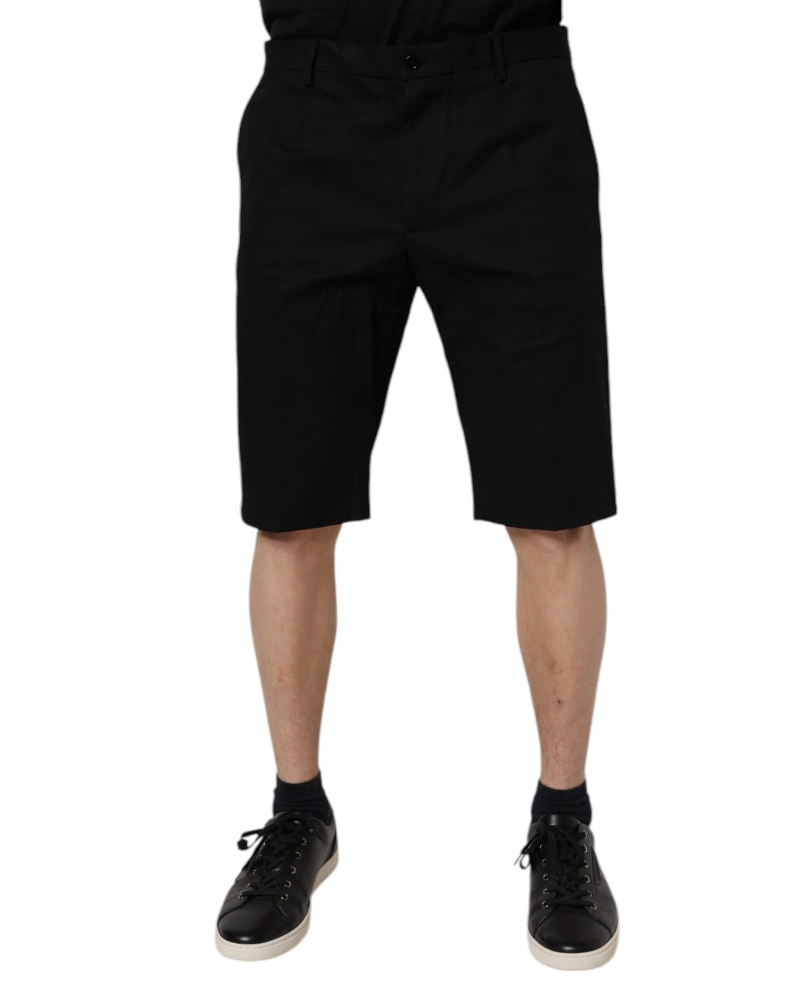 【関税&送料込】Dolce & Gabbana Shorts Black Mid-length swim trunks with branded band in Black for Men