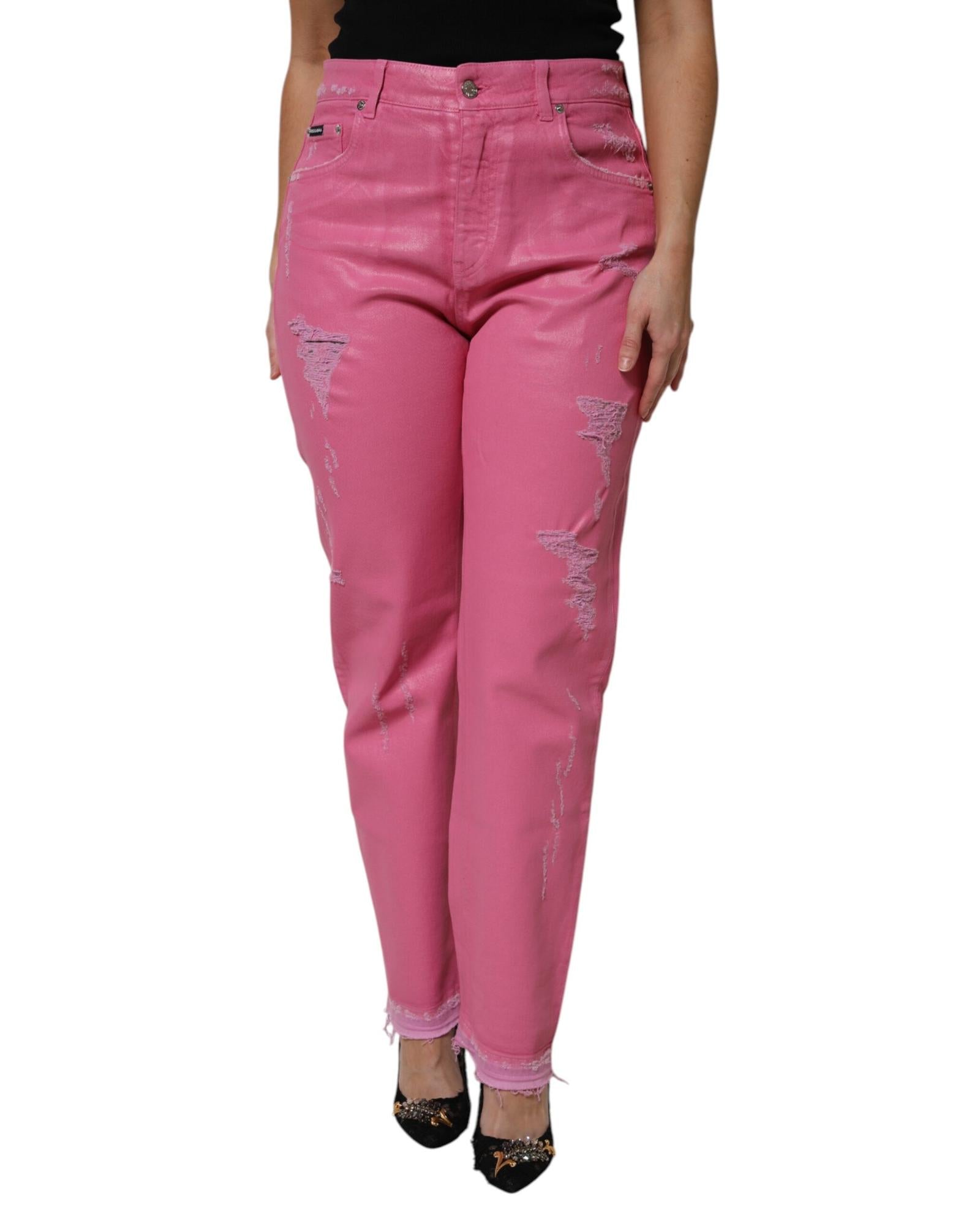 Dolce & Gabbana Distressed HighWaist Straight Jeans Women