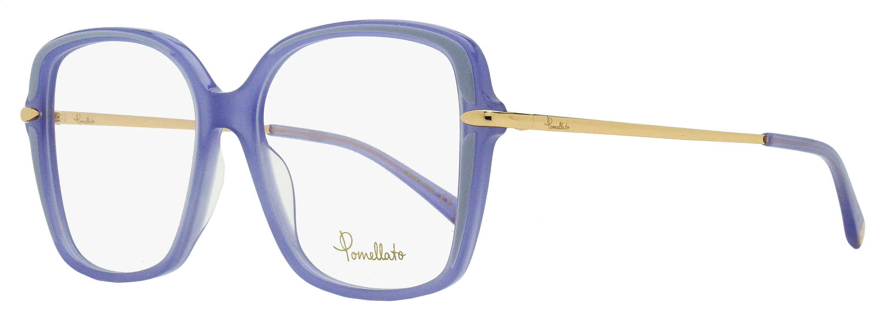 Pomellato Square Eyeglasses PM0090O 002 Blue/Gold 53mm – Bluefly display picture 3