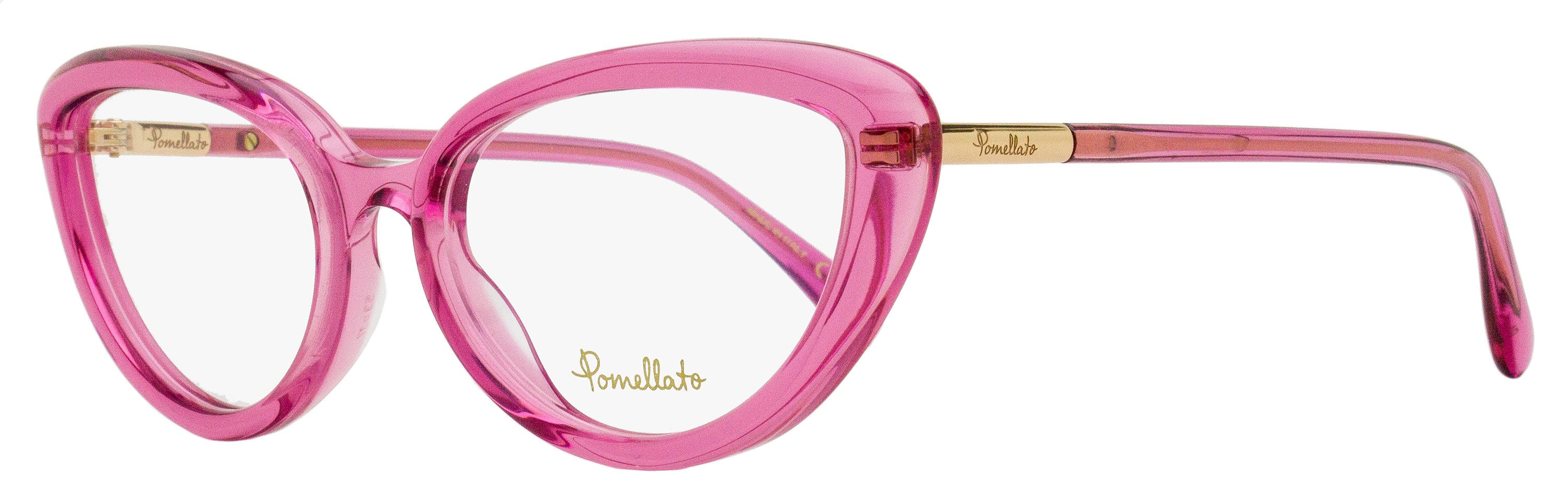 Pomellato Cat Eye Eyeglasses PM0112O 003 Transparent Pink  display picture 2