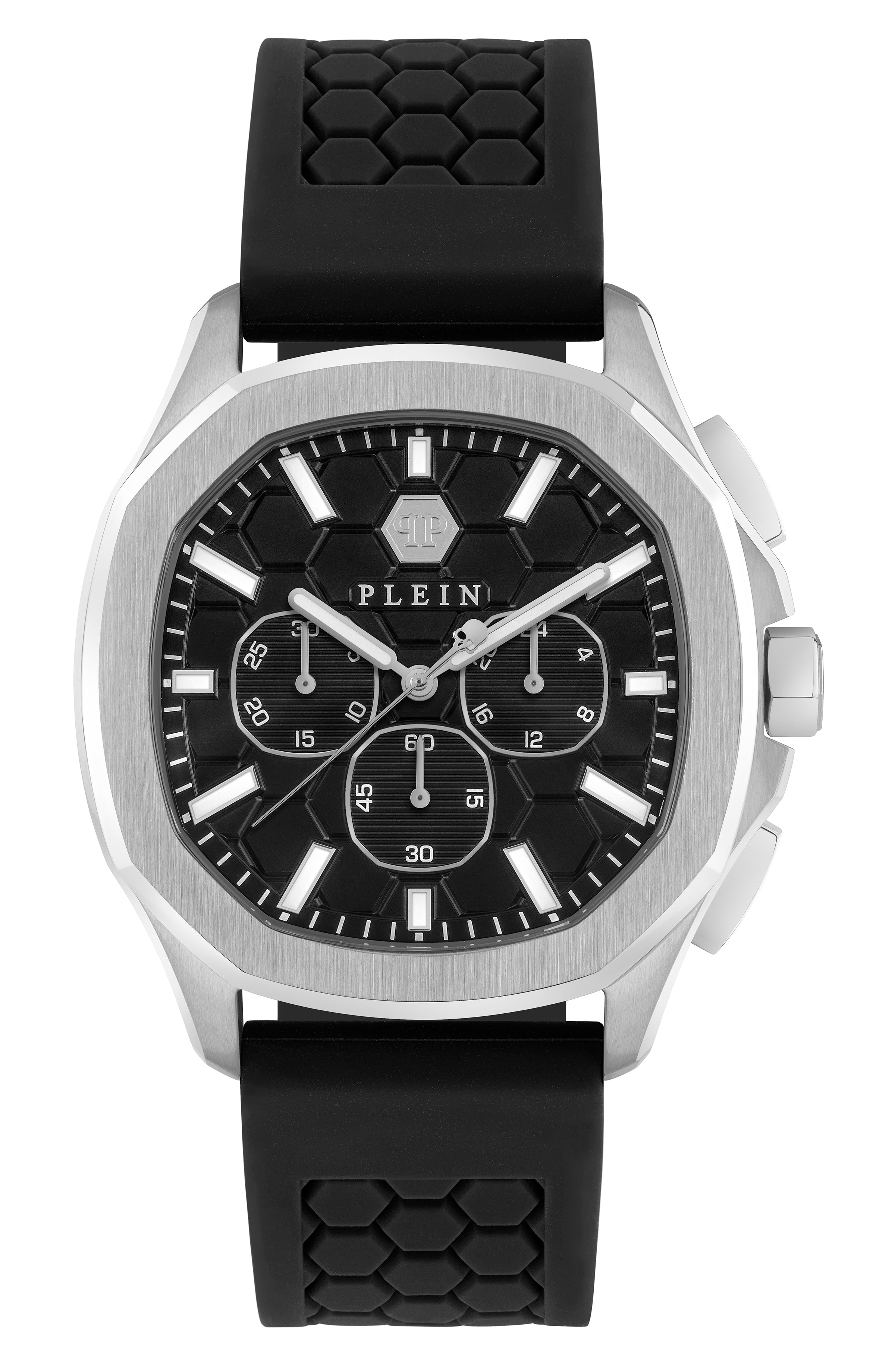 Philipp Plein Mens Stainless Steel 44mm Strap Fashion Watch – Bluefly
