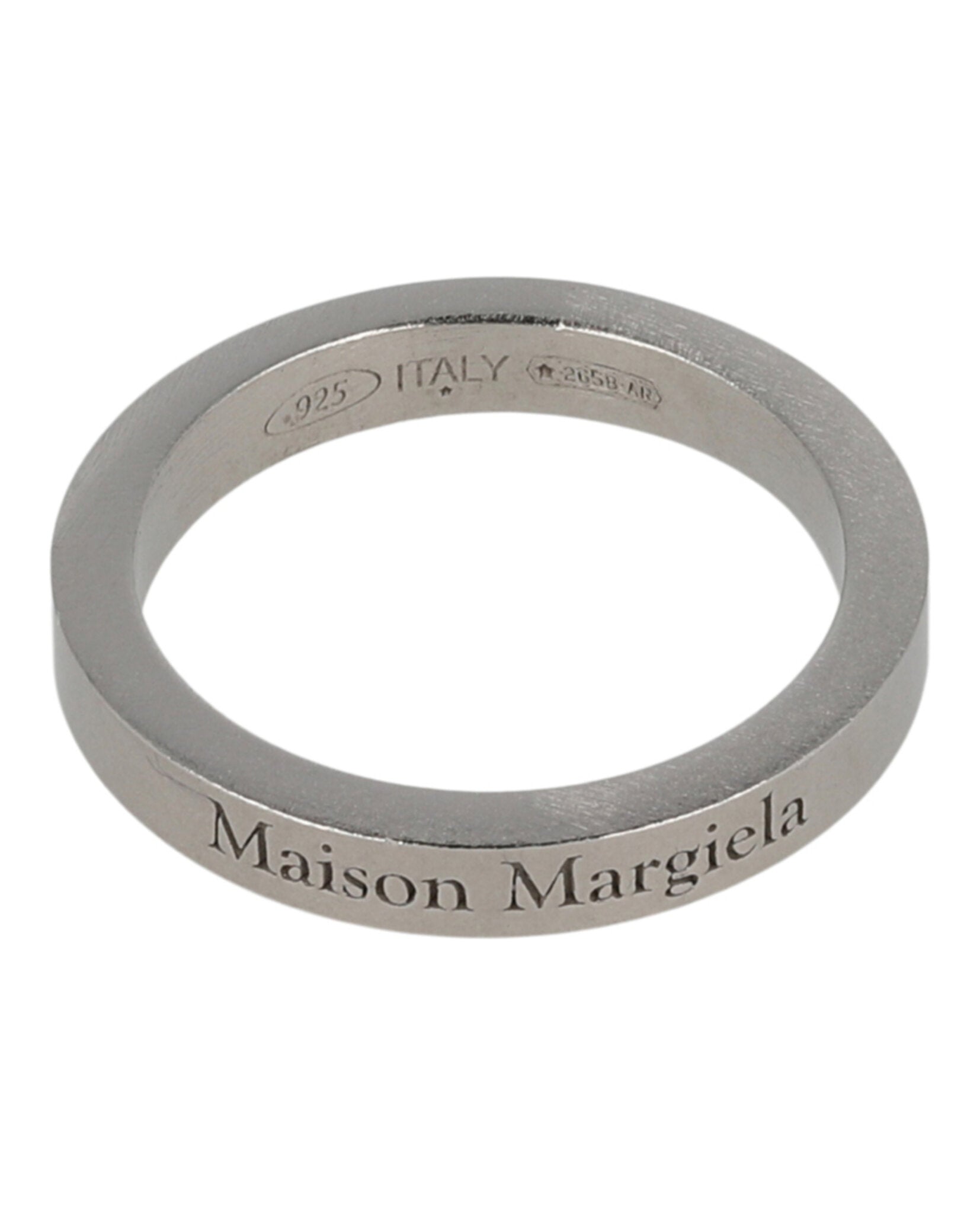 ★Maison Margiela★ Logo 3mm Ring Silver SM1UQ0080SV0158951 Maison Margiela Womens Thin Logo Ring – Bluefly