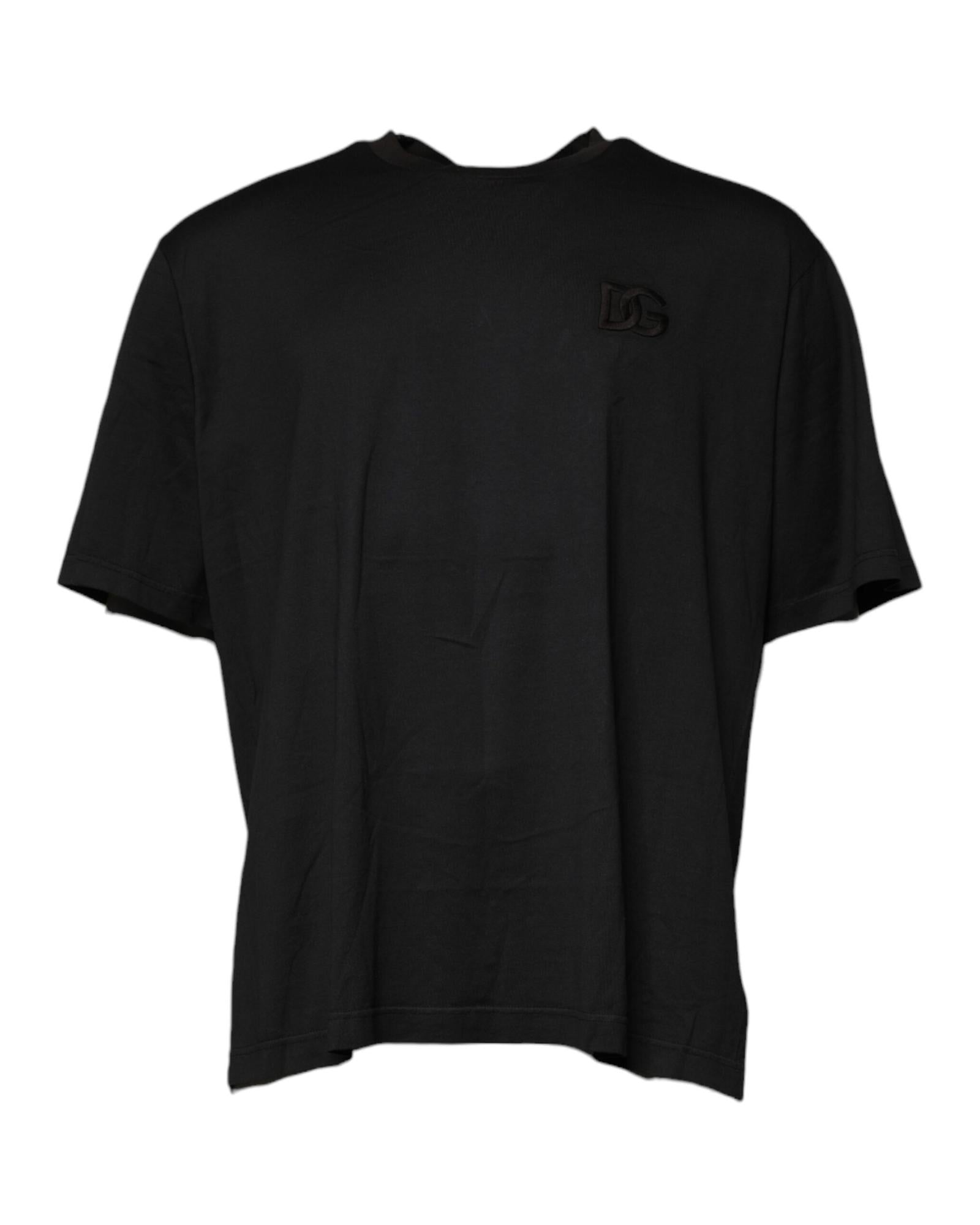 Dolce & Gabbana Logo Embroidered Cotton Crew Neck T-shirt