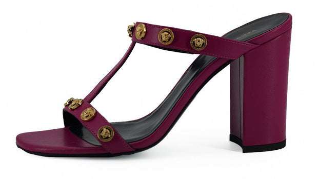 Versace Elegant Purple Calf Leather High Women's Sandals - Bluefly