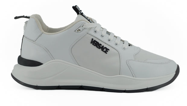 Versace White Calf Leather Men's Sneakers
