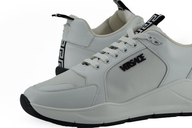 Versace Sleek White Calf Leather Men's Sneakers - Bluefly