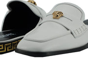 Versace Elegant White Leather Flat Women's Slides - Bluefly