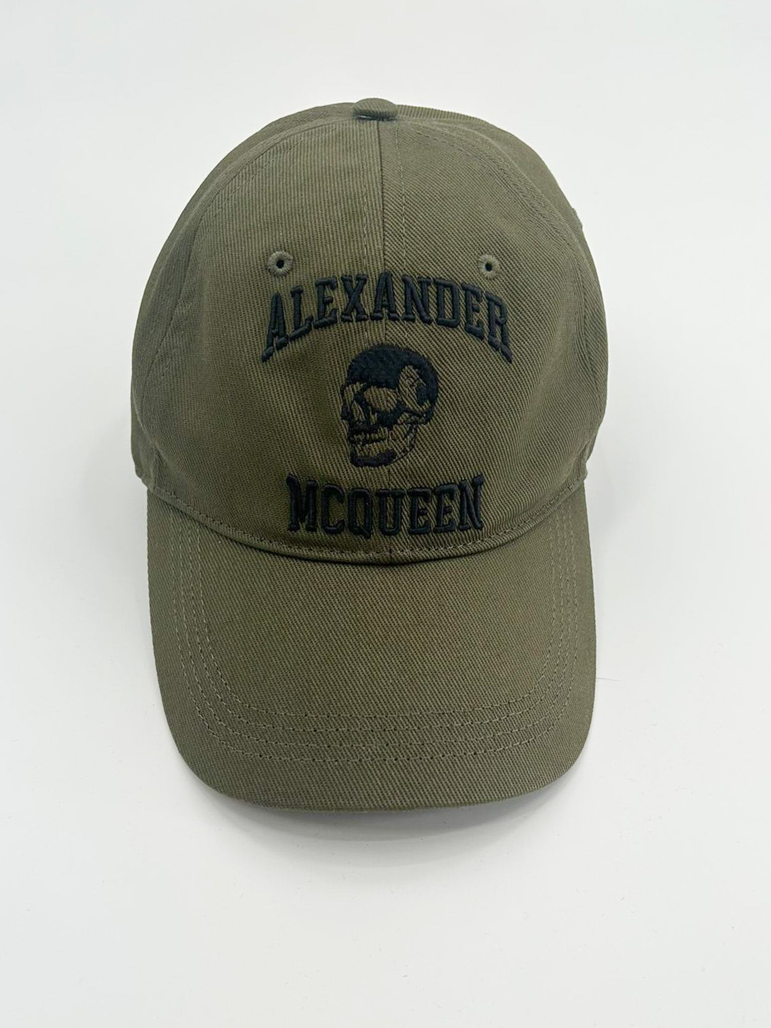Alexander McQueen Embroidered Skull Baseball Cap Olive – Bluefly