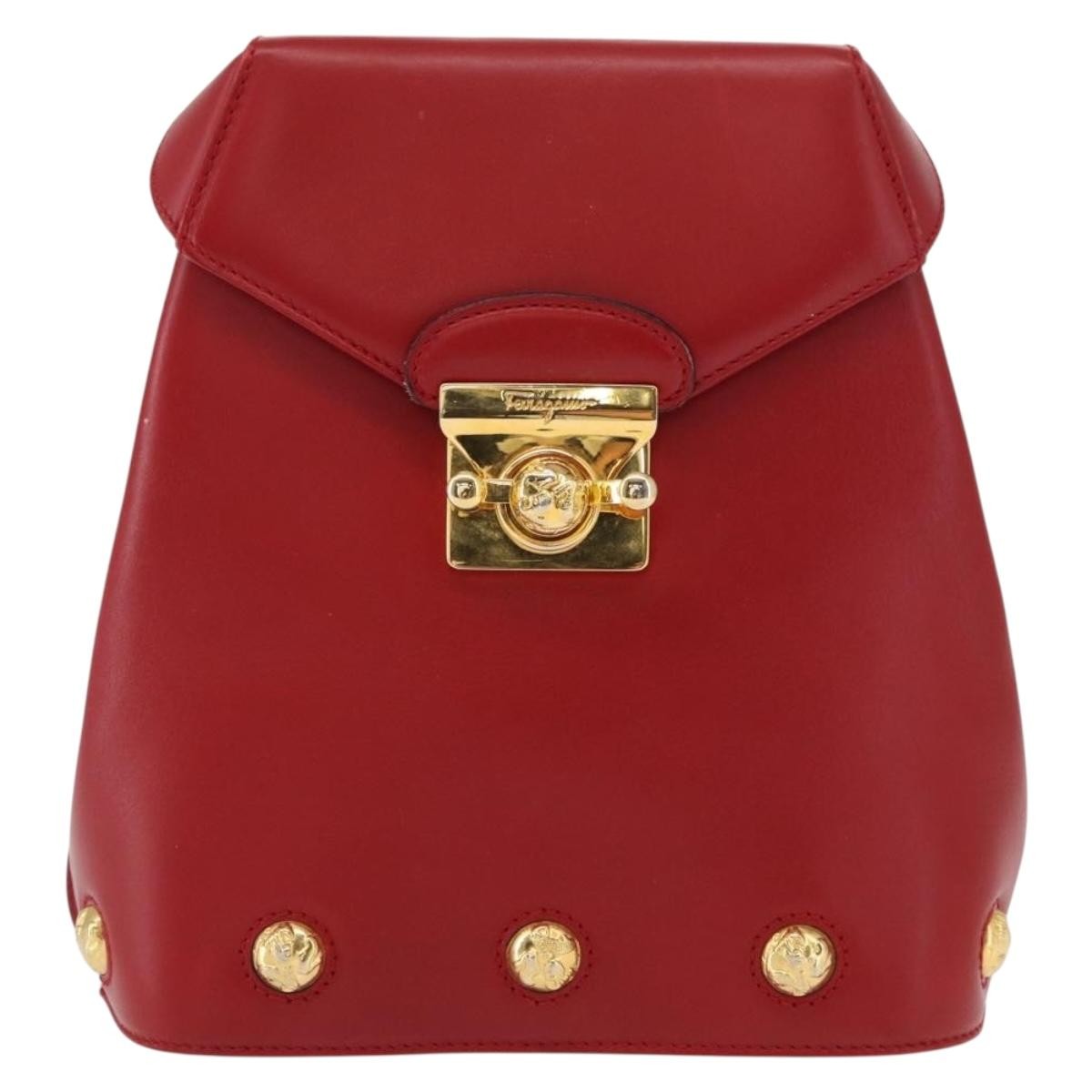 Salvatore Ferragamo Vintage Backpack Leather Red Leather Backpack Bag – Bluefly