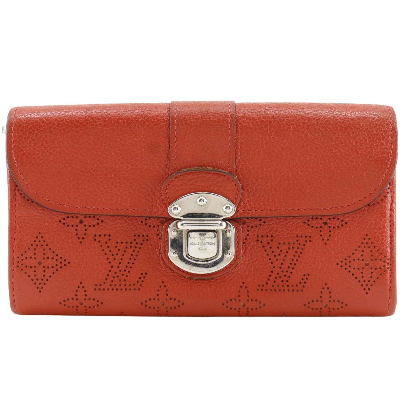 Louis Vuitton Iris Wallet Mahina Leather Red Leather Wallets 