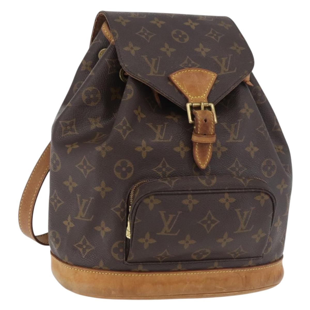 authentic louis vuitton montsouris backpack Louis Vuitton Vintage Montsouris Backpack Monogram Canvas Brown Canvas  Backpack Bag (Authentic Pre-Loved)