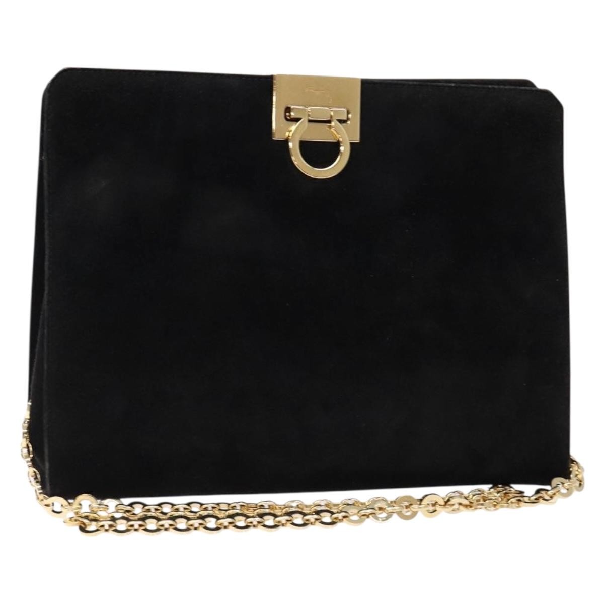 Y*s様 【お盆セール！】Salvatore Ferragamo チェーンバッグ Salvatore Ferragamo Gancini Chain Shoulder Bag Suede Black Suede
