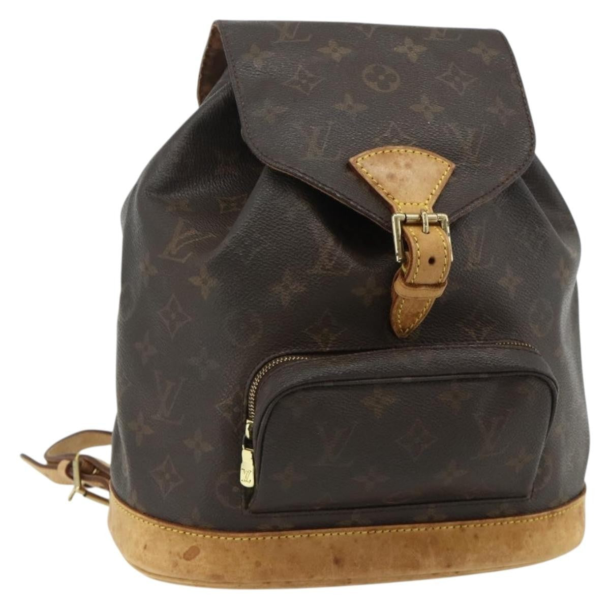 Louis Vuitton Vintage Montsouris Backpack Monogram Canvas Brown Canvas Backpack Bag (Authentic Pre-Loved)