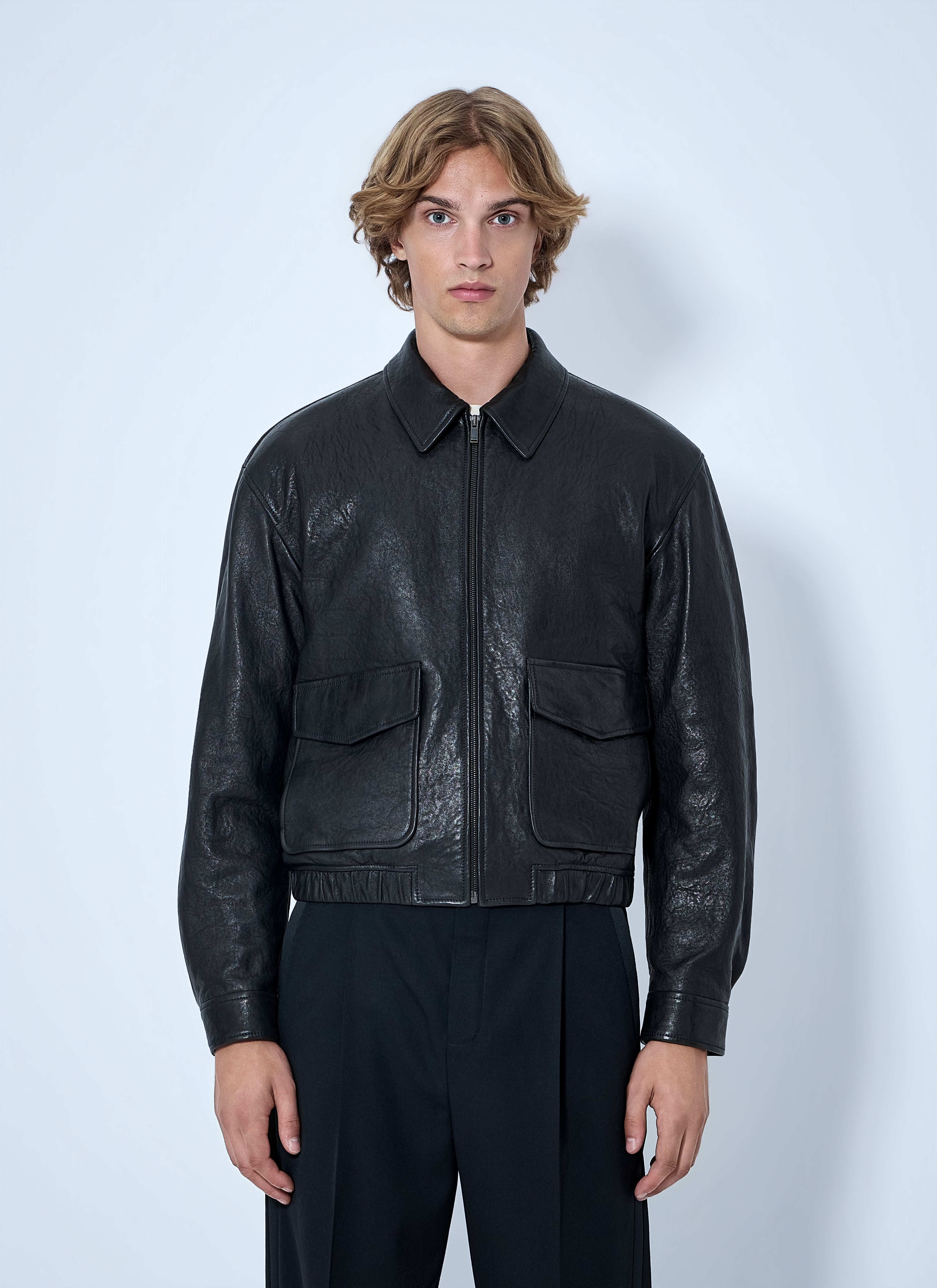 Saint Laurent ジャケット 4238 Saint Laurent Men Zip-Front Leather Jacket – Bluefly