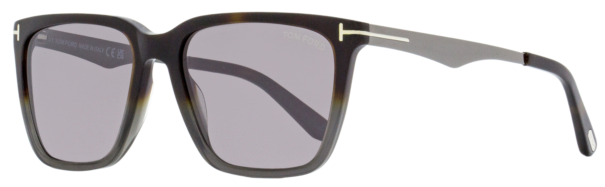 Tom Ford Rectangular Sunglasses TF862 Garrett 56C Havana/Gray
