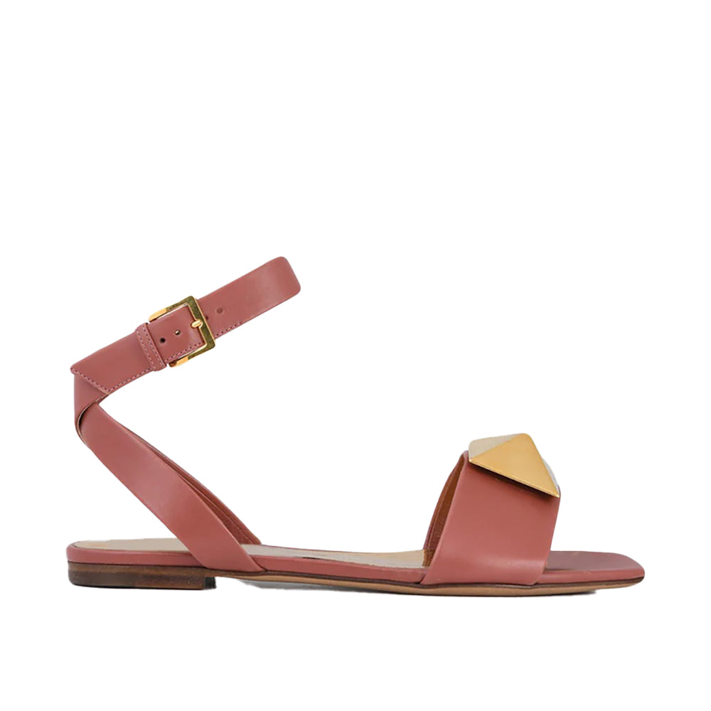 Valentino Women s One Stud Ankle Strap Leather Sandals Brown Bluefly