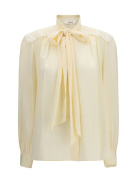 CHLOÉ Chloé Women Bow Blouse With Embroidered Shoulders