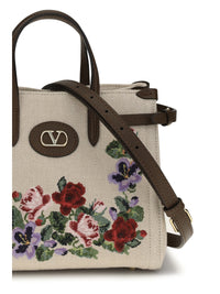 Valentino Garavani Women Antibes Mini Handbag In Embroidered Linen