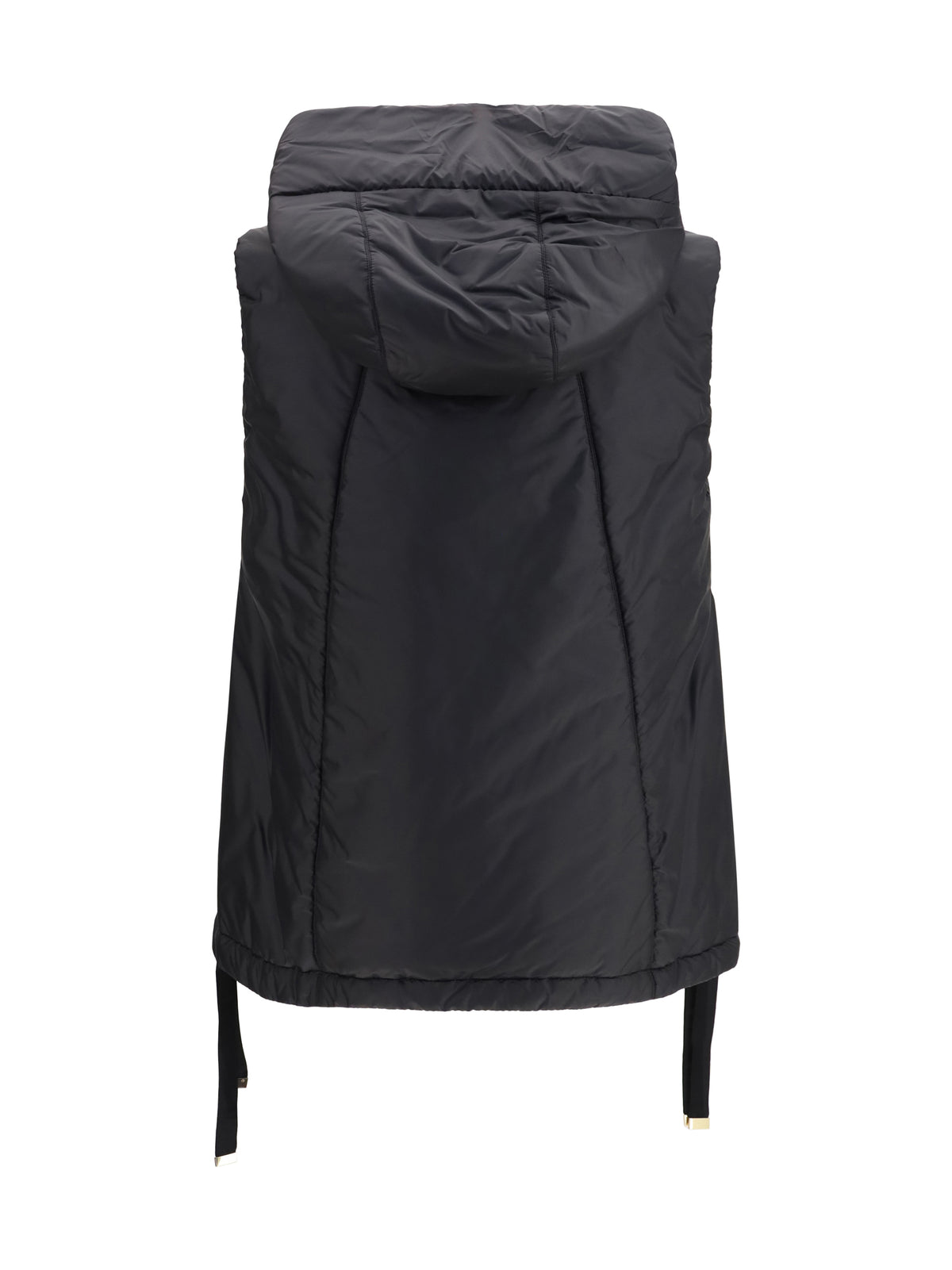 Max Mara The Cube Women Hooded Padded Vest In Water Repellent Canvas